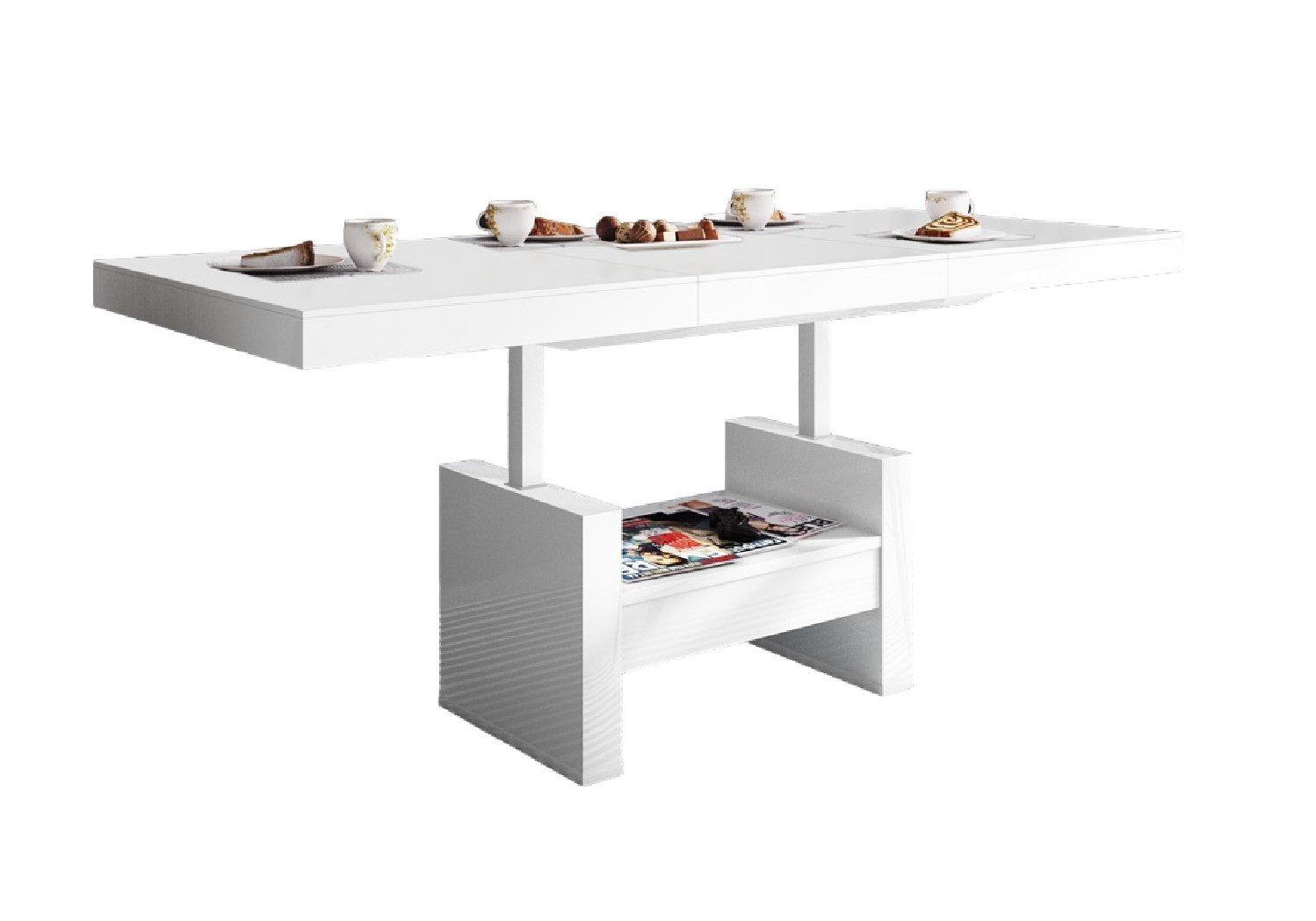 designimpex Couchtisch HLU-111 Weiß MATT / günstig online kaufen