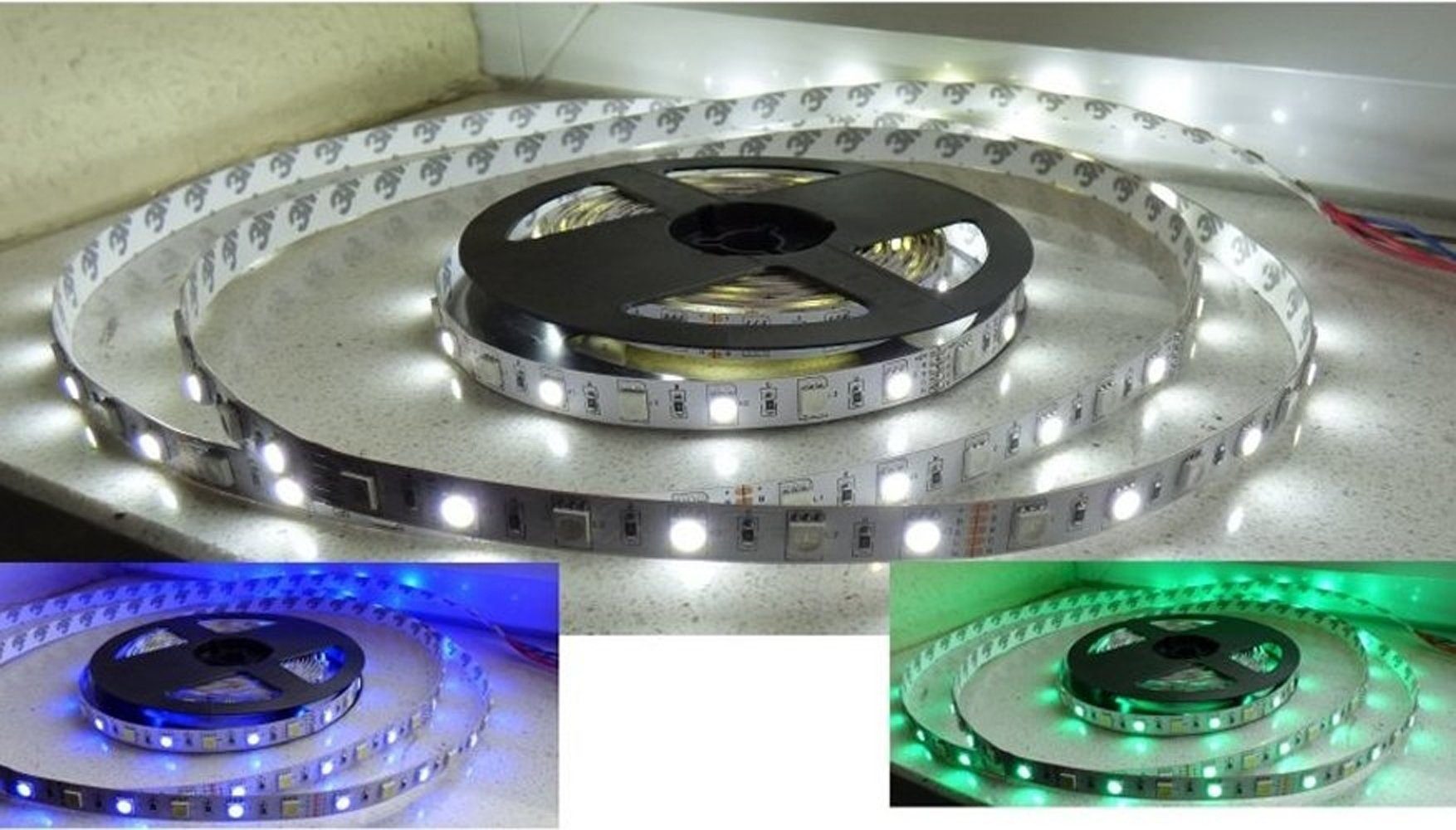 Lichtideen Schalter 7188 LED Band RGB + Warm Weiß - LEDs 5050 IP20 (Einfarbig, Mehrfarbig, LED Band/Stripe in vielen AUsführungen lieferbar), Selbstklebend