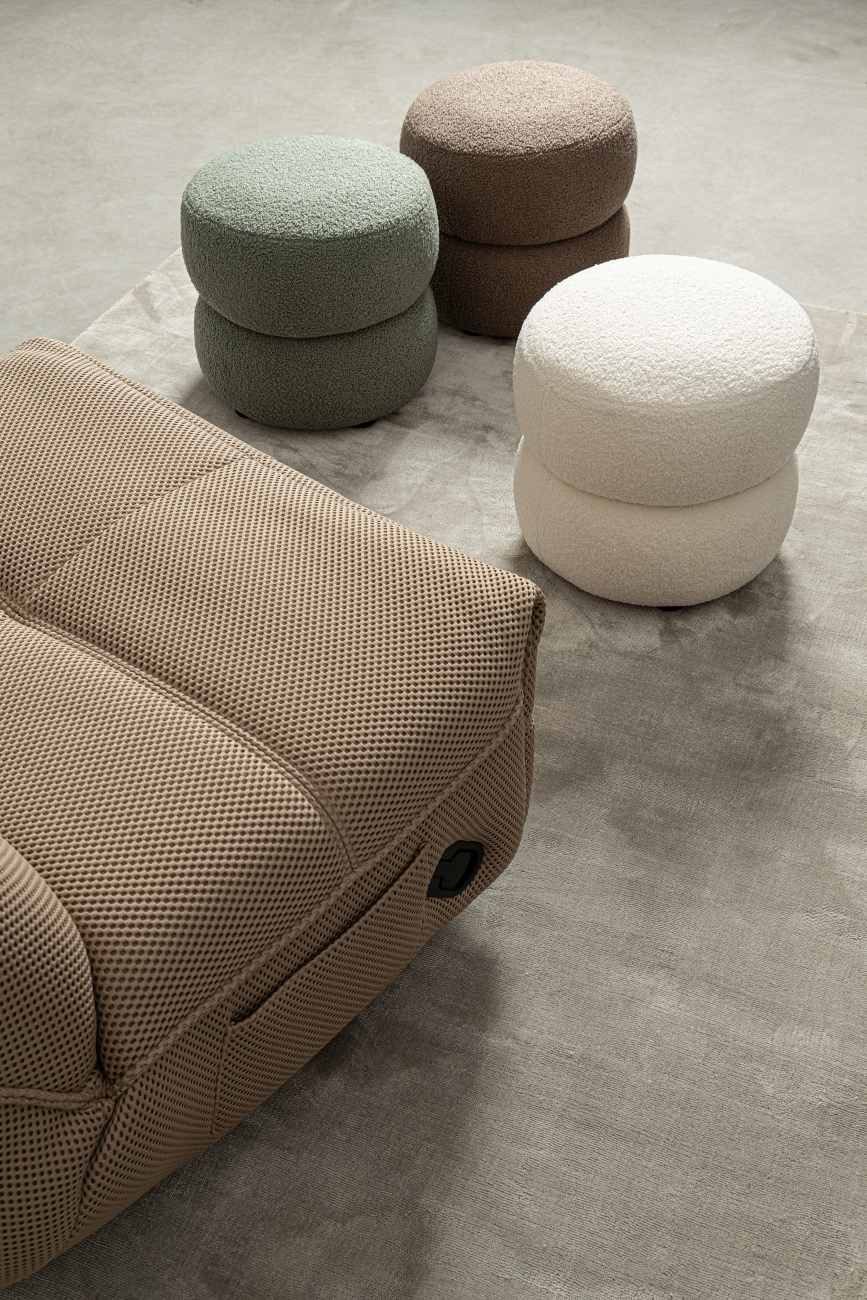 Bizzotto Hocker Gabby aus Boucle-Stoff, Braun günstig online kaufen