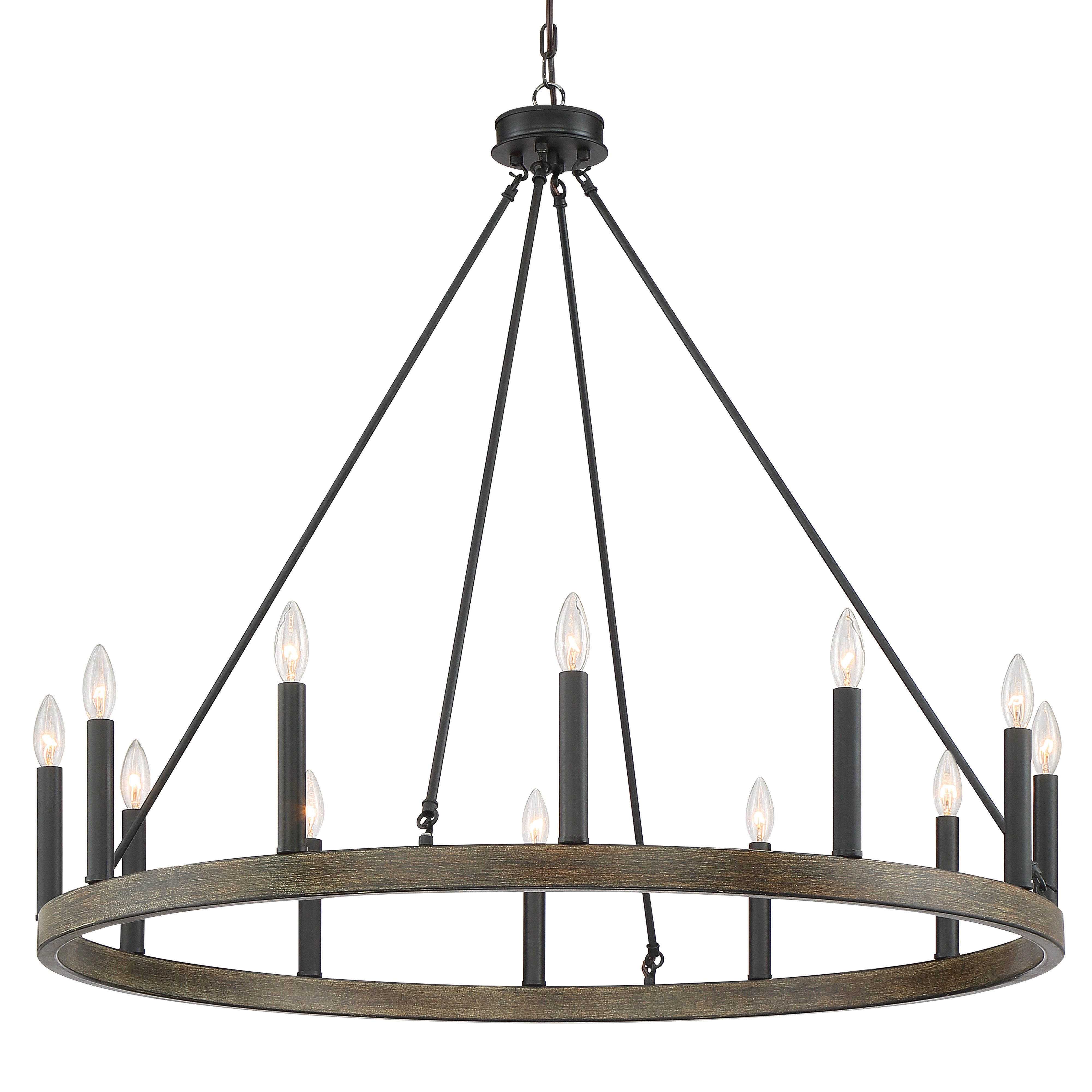 MLT&RIDDLE Kronleuchter Eleganter Wagenrad-Kronleuchter mit 12 Kerzen, ohne günstig online kaufen