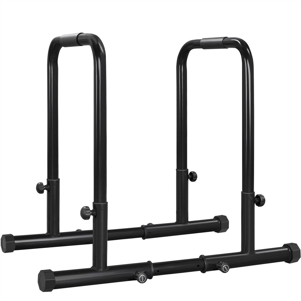 Yaheetech Liegestützgriffe Dip-Station, Stabile Dip Barren für das Homegym, verstellbare Breite & Höhe