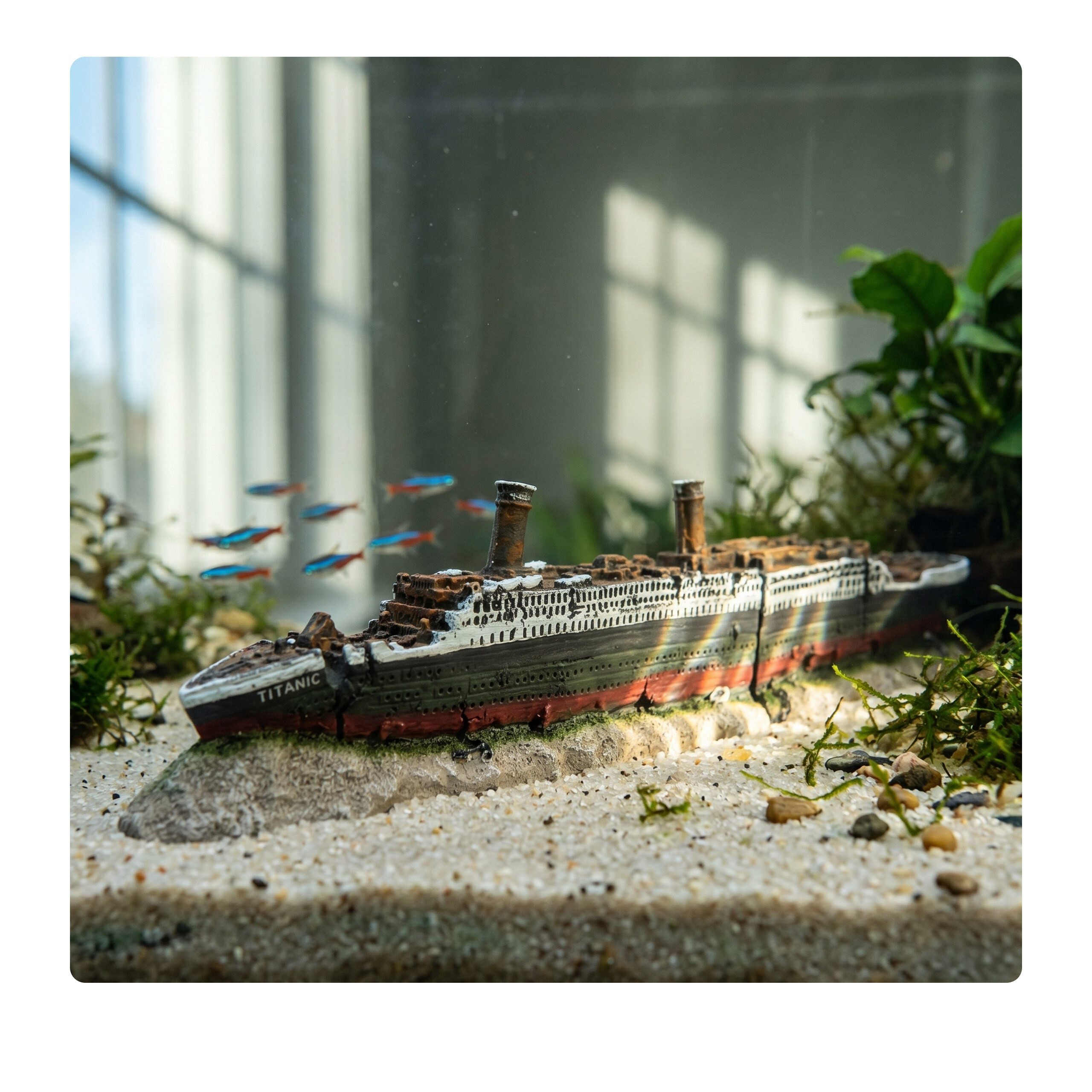 relaxdays Aquariendeko Aquarium Deko Titanic