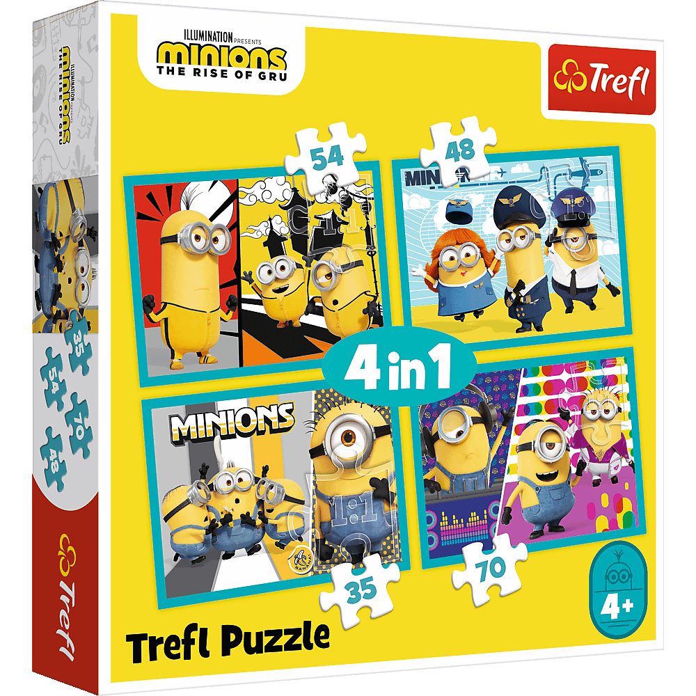 Trefl Puzzle Trefl 34339 Minions 70 Puzzle, 4in1 Puzzleteile