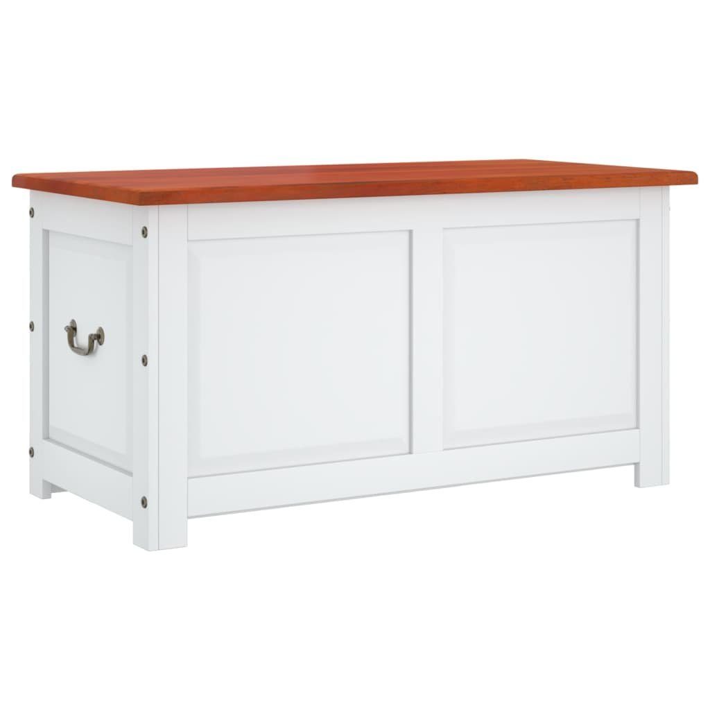 vidaXL Truhe 110 x 55 x 57 cm Truhe Aufbewahrungstruhe Holztruhe mit Deckel WeißBra