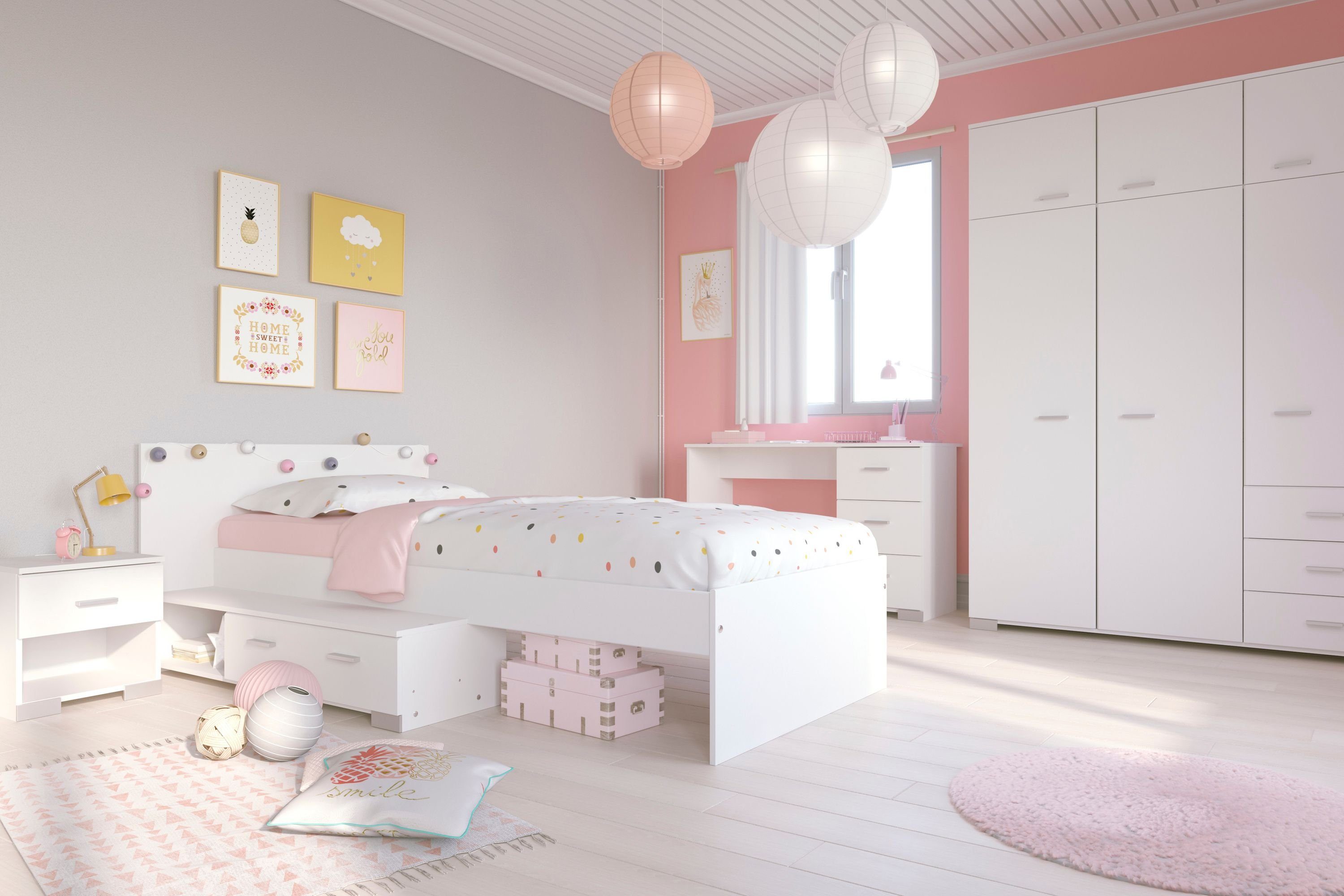 Parisot Jugendzimmer-Set "Galaxy", (Set, 4 tlg., Kleiderschrank, Bett, Nach günstig online kaufen