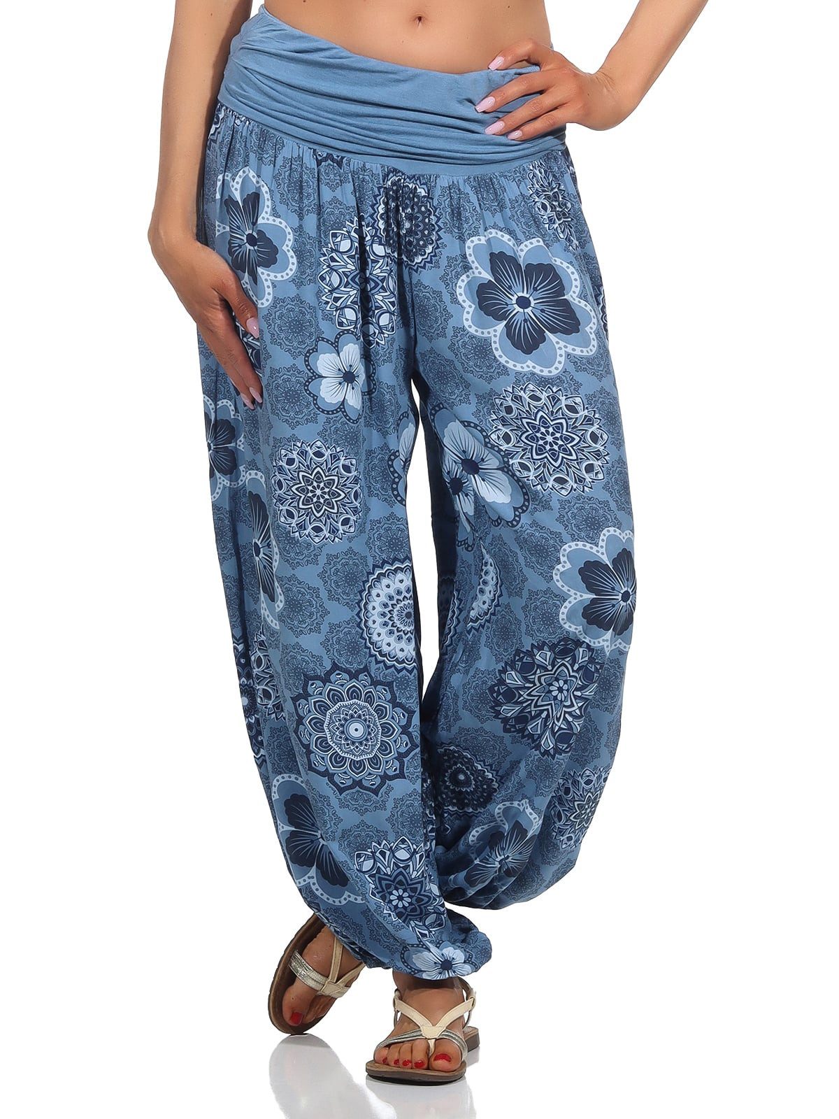 OriginalYou Haremshose Sommerhose Damen Boho Flatterhose leichte Yoga-Hose weites Bein luftige & leicht, hautfreundliches Material