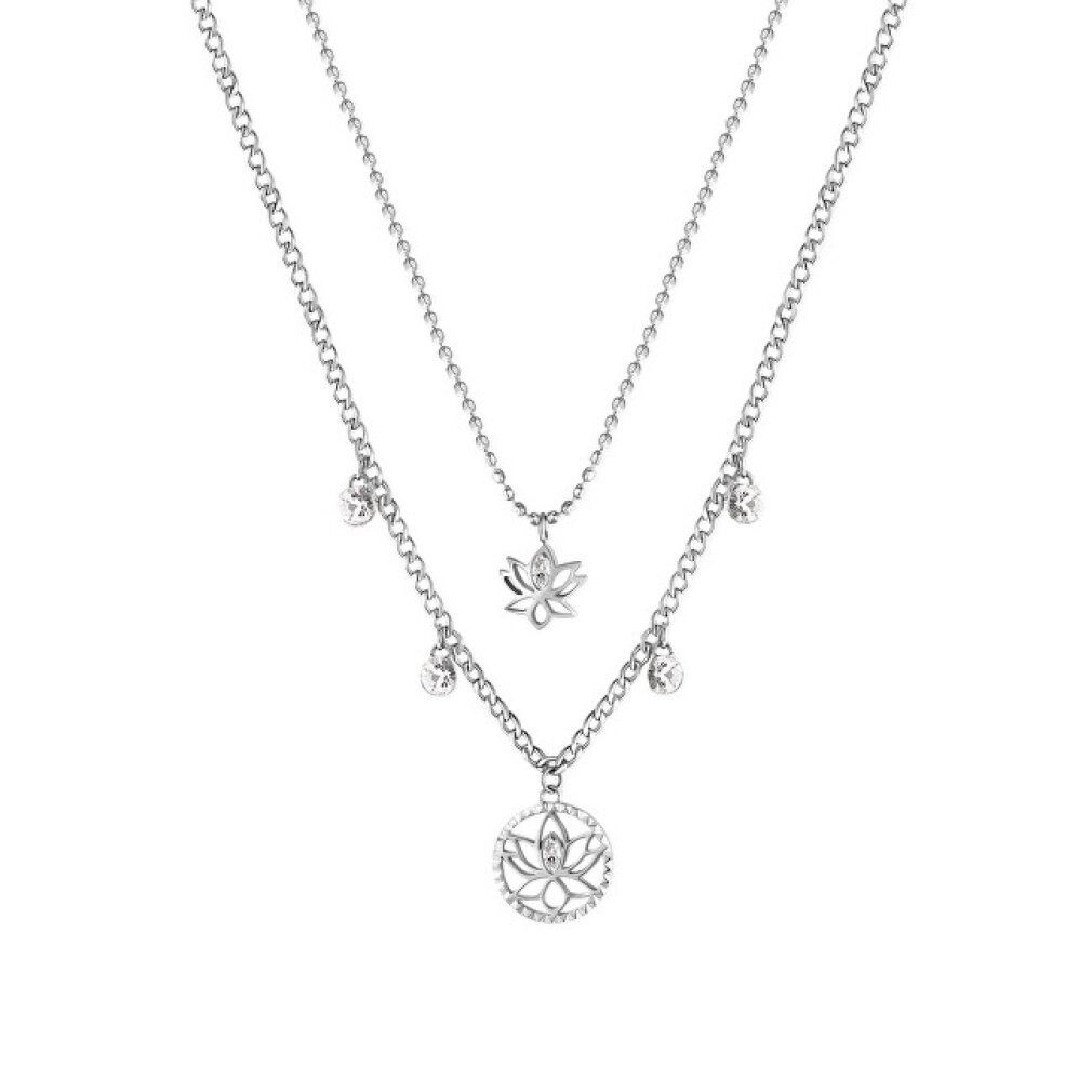 Brosway Kette mit Einhänger Charming Steel Necklace Lotus Flower Chakra BHKN064