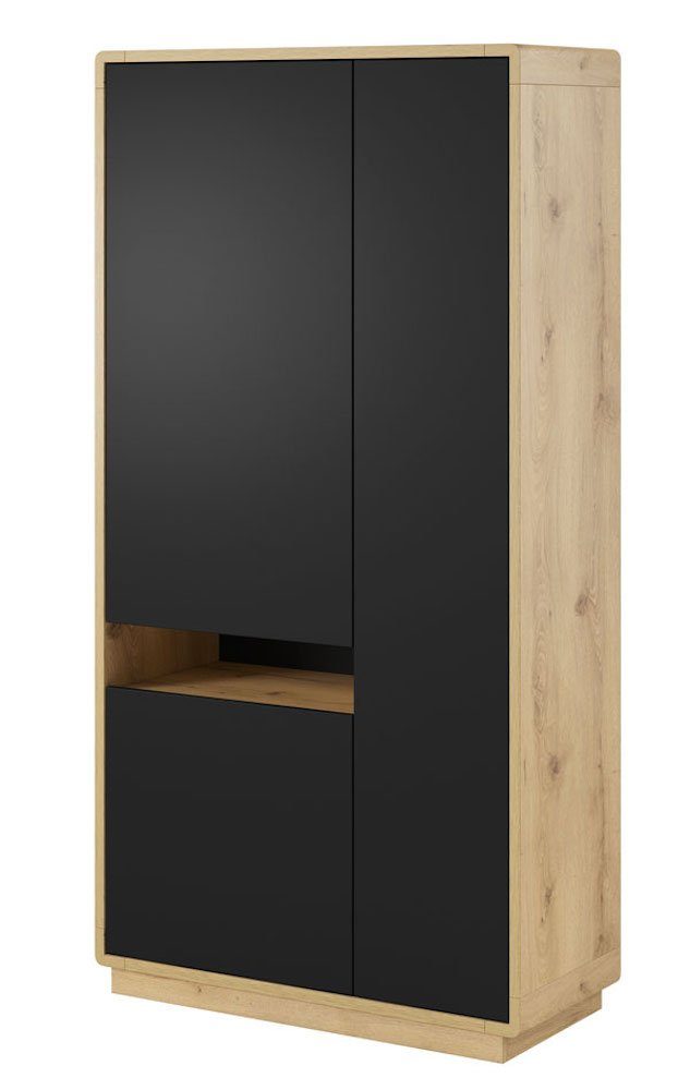 Helvetia Stauraumschrank Aston (1-St) 92cm Taurus Eiche schwarz 3-türig