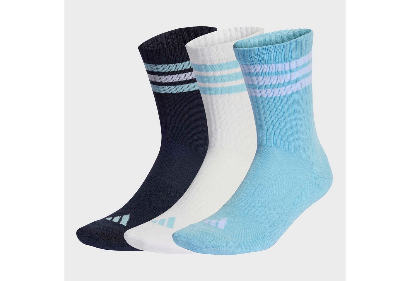 adidas Performance Funktionssocken 3-STREIFEN, KNÖCHELLANG, MIT POLSTERUNG, 3ER-PACK (3-Paar) für sportive Aktivitäten und Fitness, 3er-Pack, neutraler Schnitt