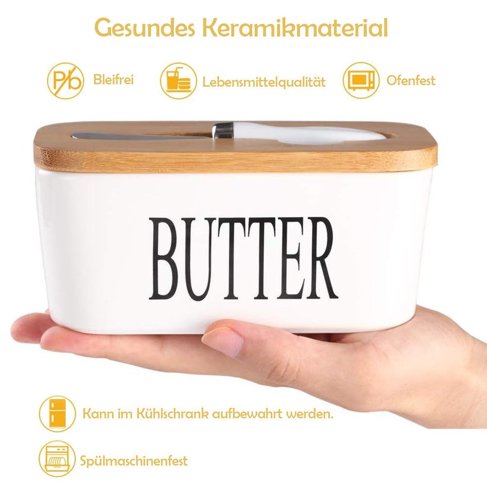 Fine Life Pro Butterdose Versiegelt, 600 ml Fassungsvermögen, mit Schaber