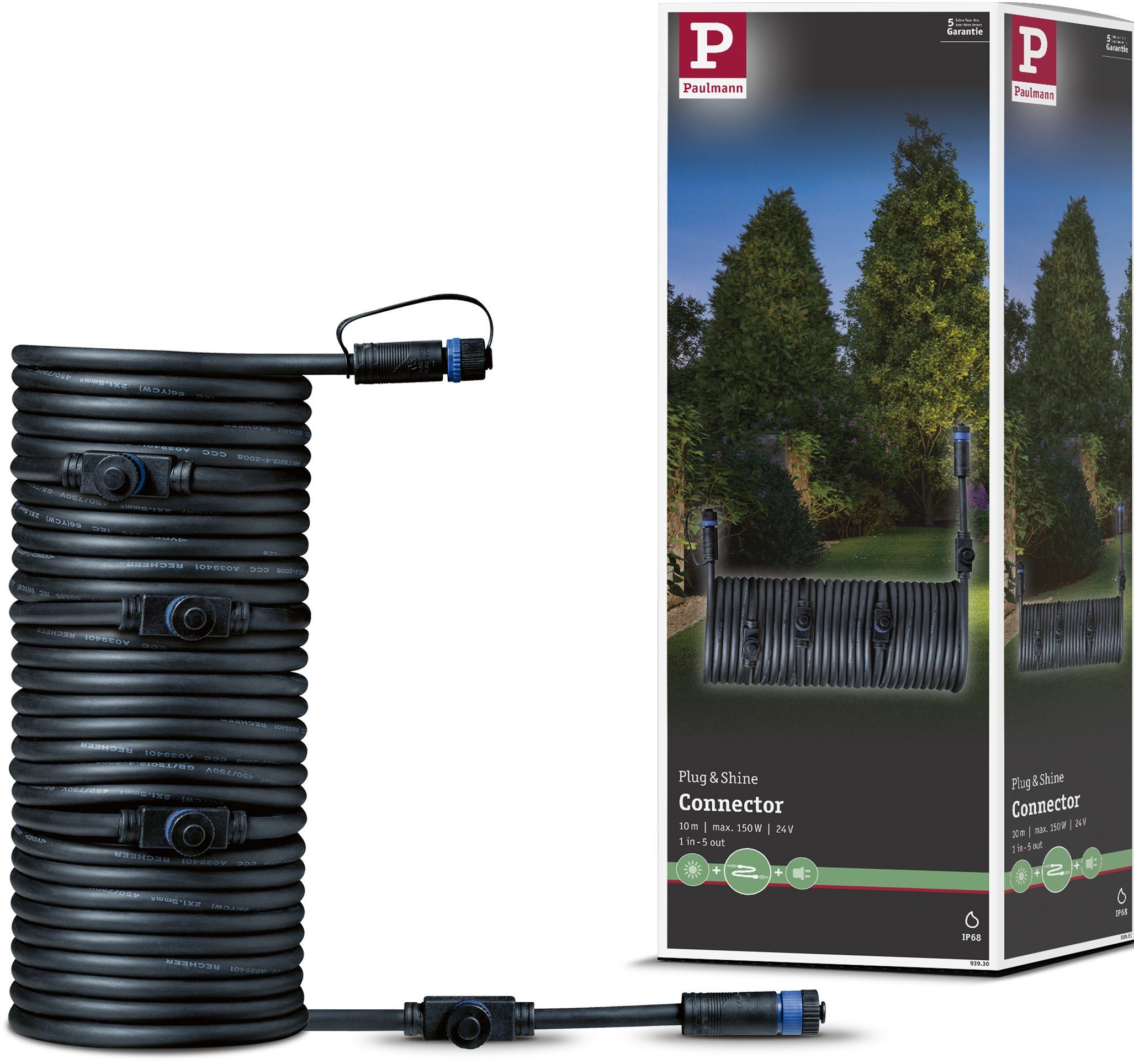 in Lampen-Verbindungskabel, - 1 Outdoor 5 Paulmann 10m Plug&Shine IP68 (1000 out cm),