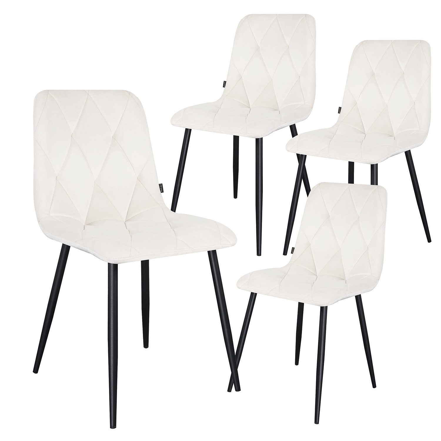 B&D home 4-Fußstuhl VICKA (Set, 4 St), Polsterstuhl aus Samt für Esszimmer und Küche