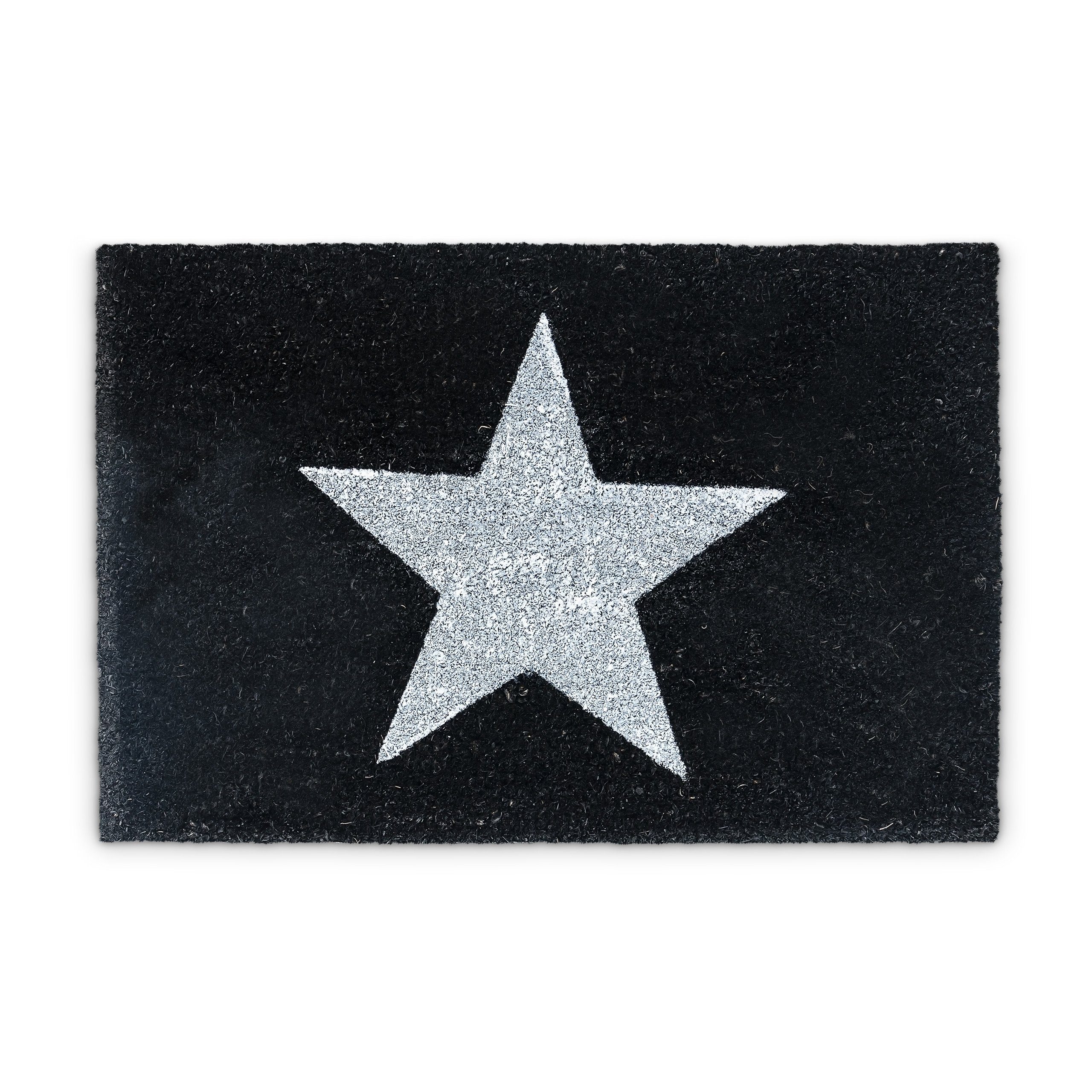 relaxdays Fußmatte Kokos STERN SCHWARZ, Höhe: 10 mm günstig online kaufen