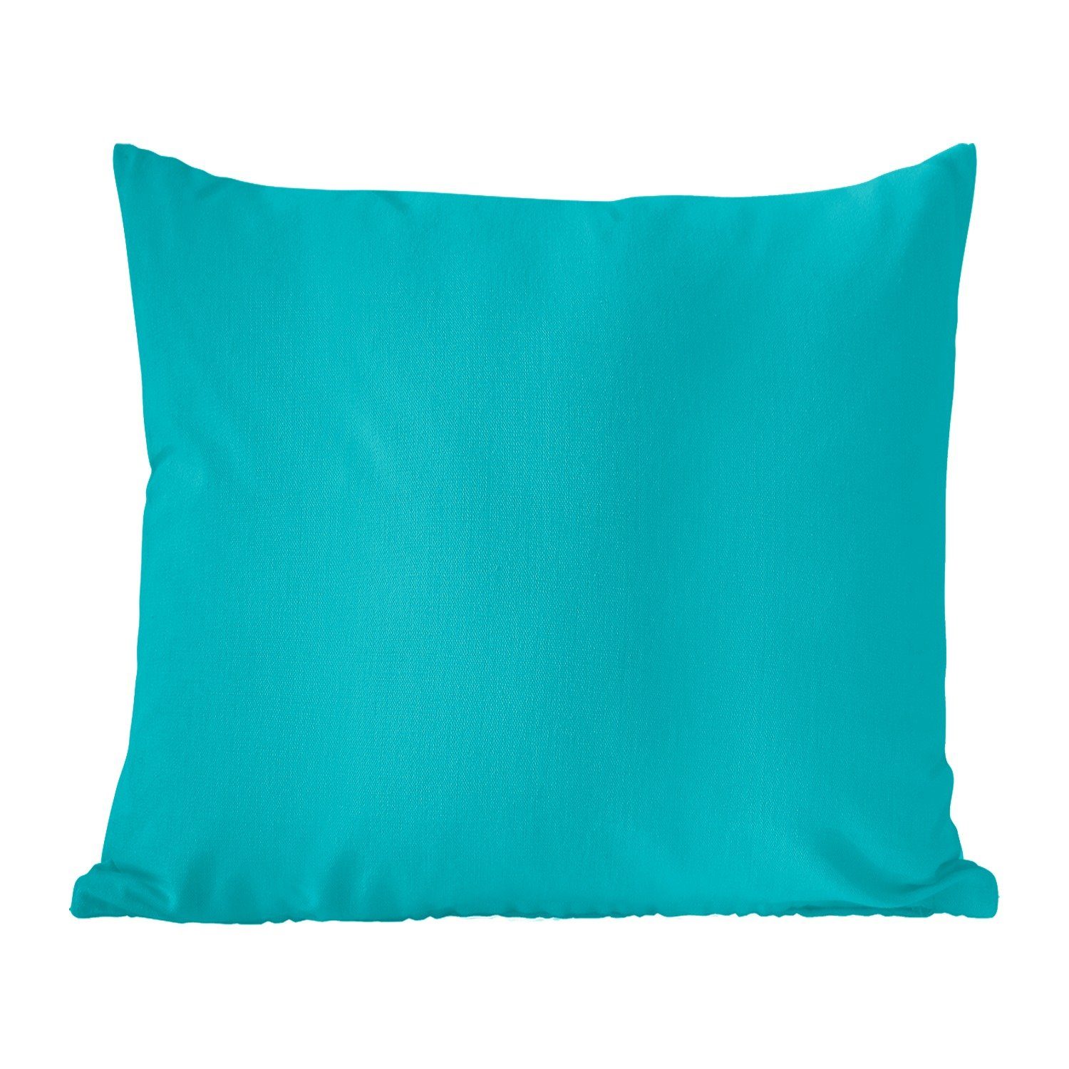 MuchoWow Dekokissen Blau - Aqua - Einfarbig - Farbe, Zierkissen mit Füllung für Wohzimmer, Schlafzimmer, Deko, Sofakissen