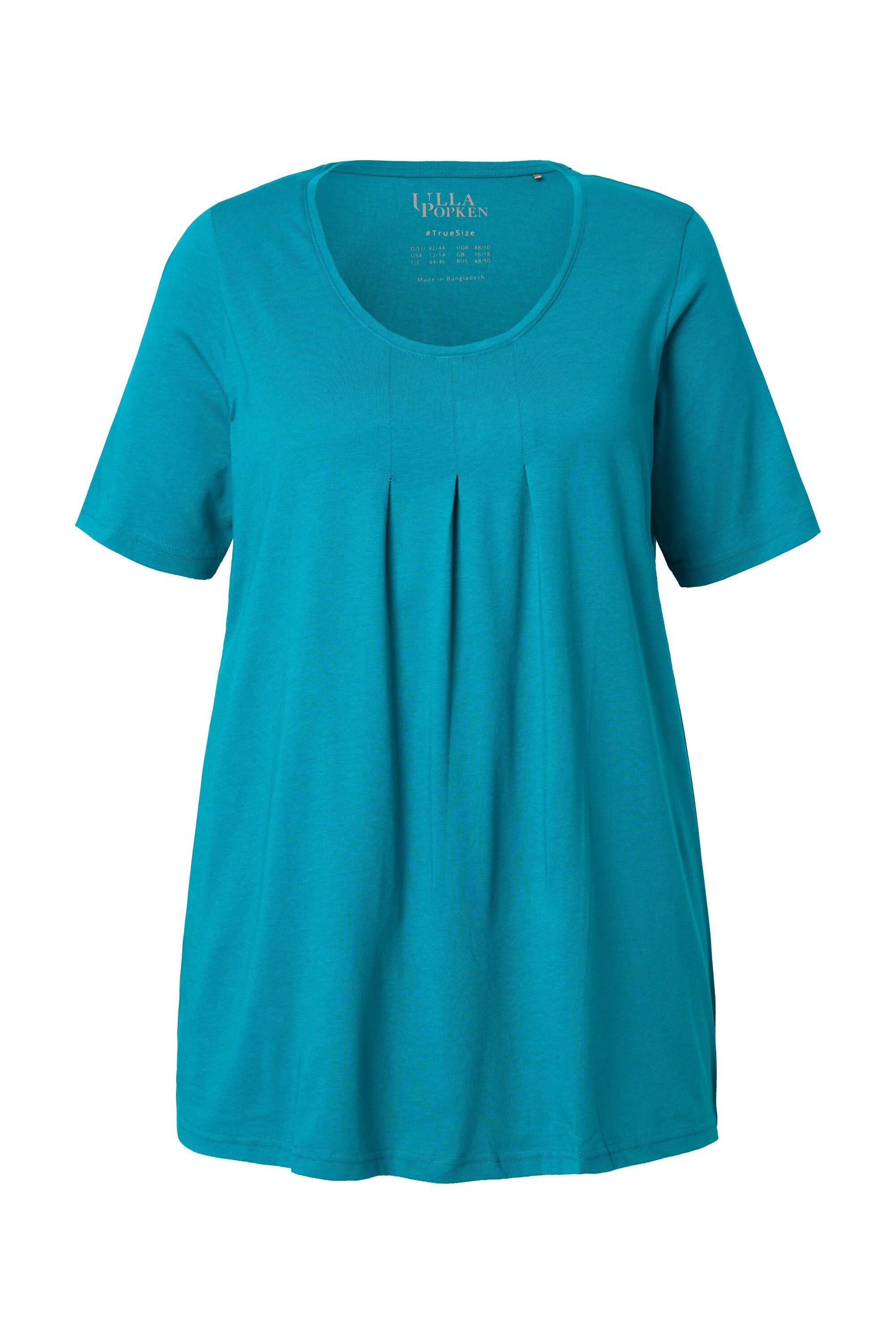 Ulla Popken T-Shirt T-Shirt Zierfalten A-Linie Rundhals Halbarm Modal günstig online kaufen
