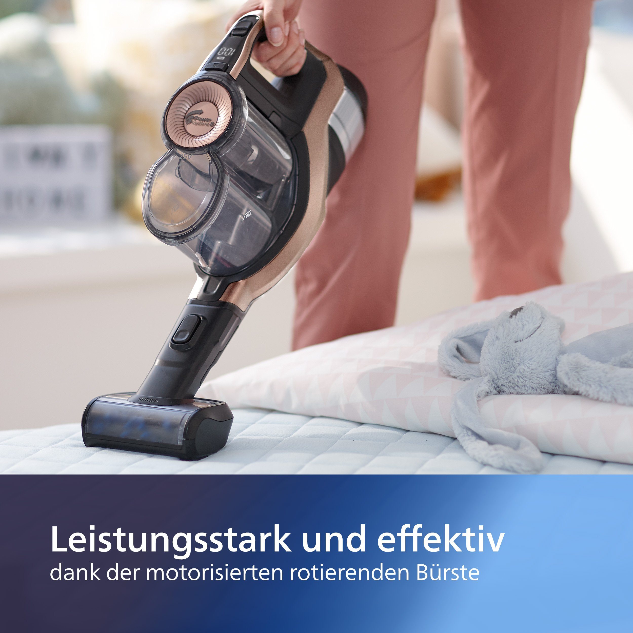 Philips Mini-Turbobürste XV1684/01 Cordless VC 7000 & 8000 Series, Zubehör für XC7055, XC8057, XC7057, XC7053, XC8055, (1-tlg), mit motorisierter rotierender Bürste, zum Entfernen von Tierhaaren