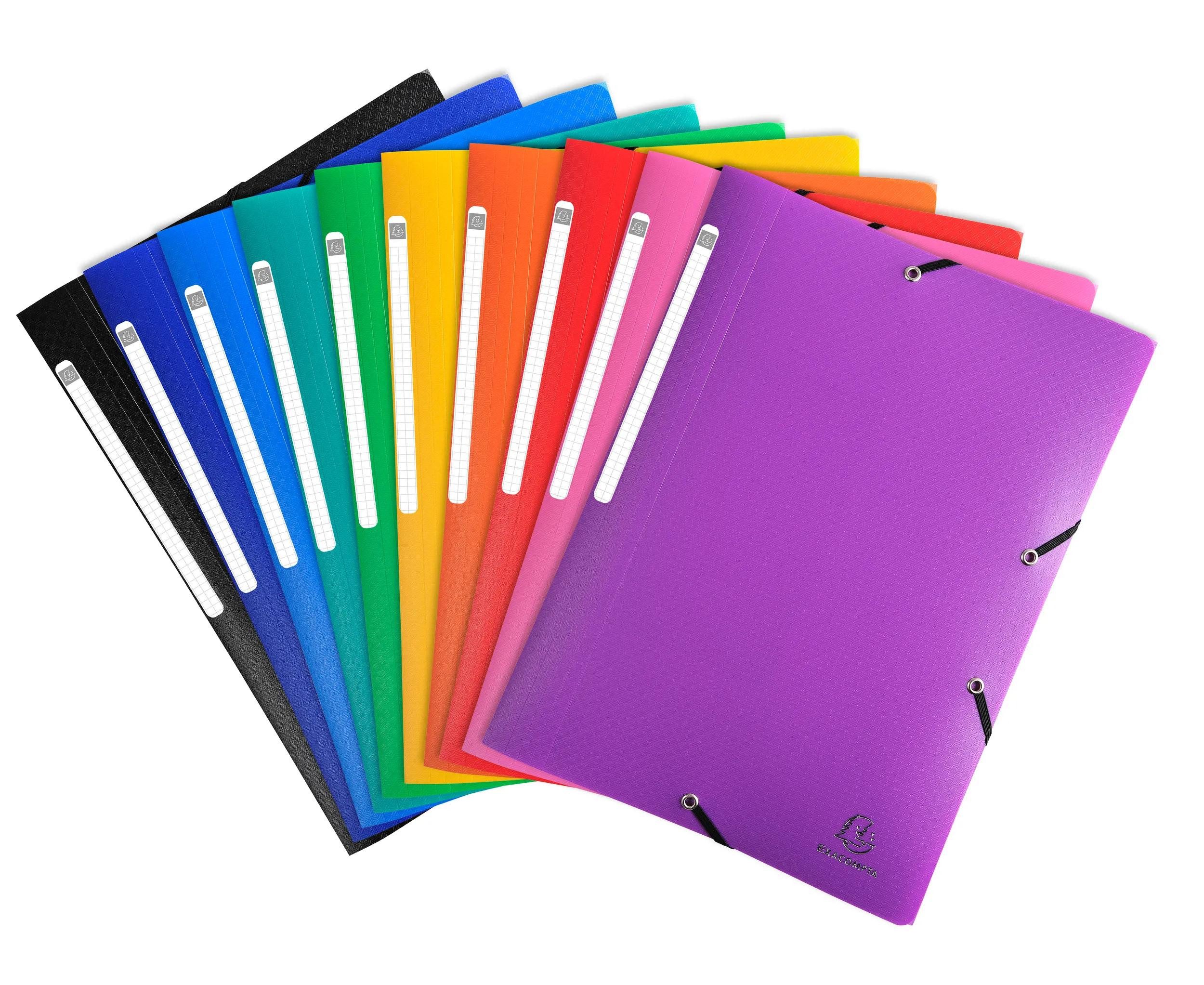 Organisationsmappe 25x Sammelmappe +3 Klappen Gummizug PP 400µ A4 sortiert 55800E