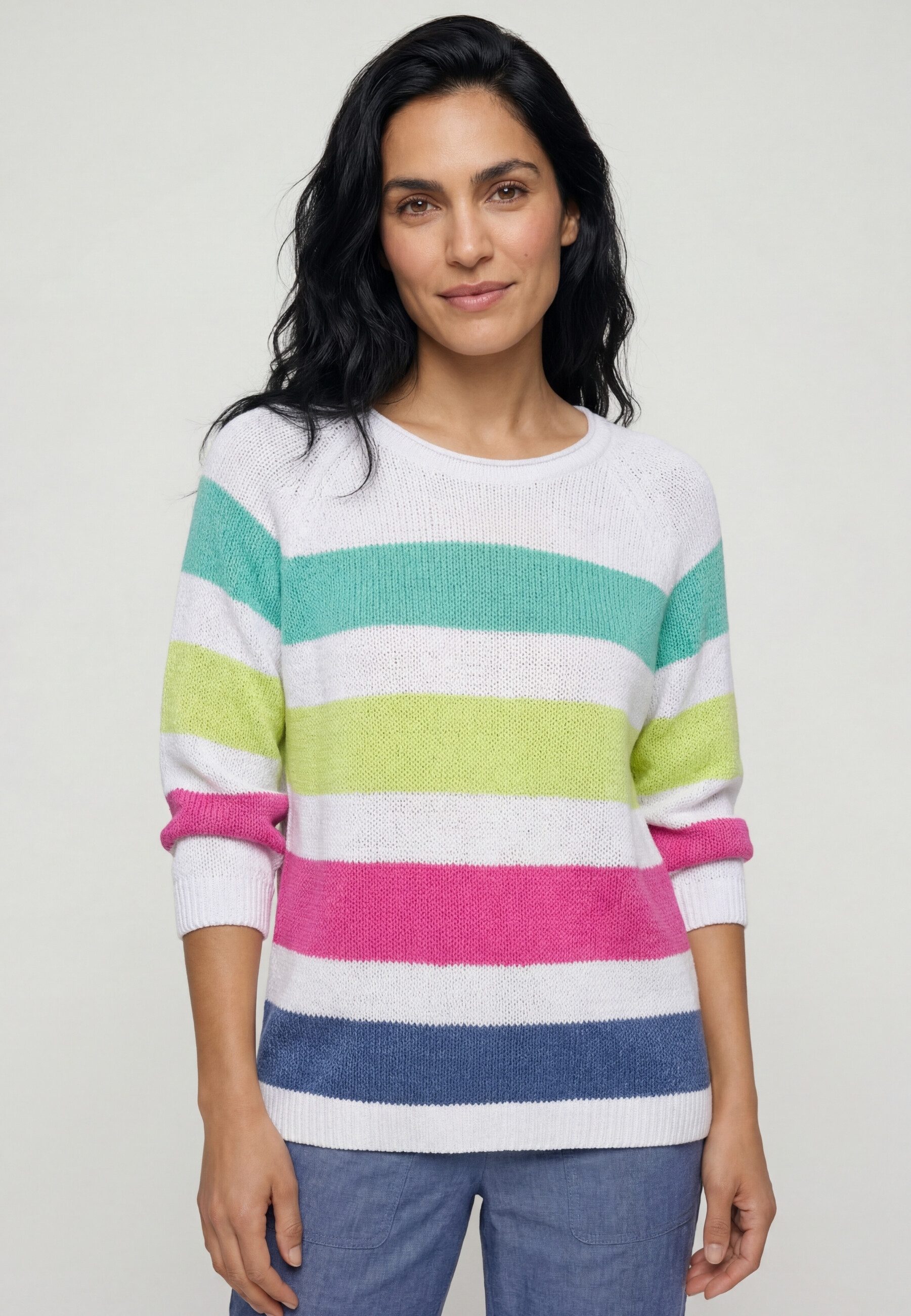 Olsen Strickpullover Pullover mit Blockstreifen