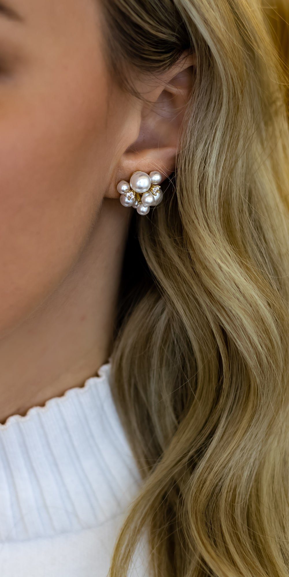 Perlen, Brautkrone verschiedene Gold Perlengrößen Perlenohrringe Braut Perlenohrringe Ohrringe Hochzeit