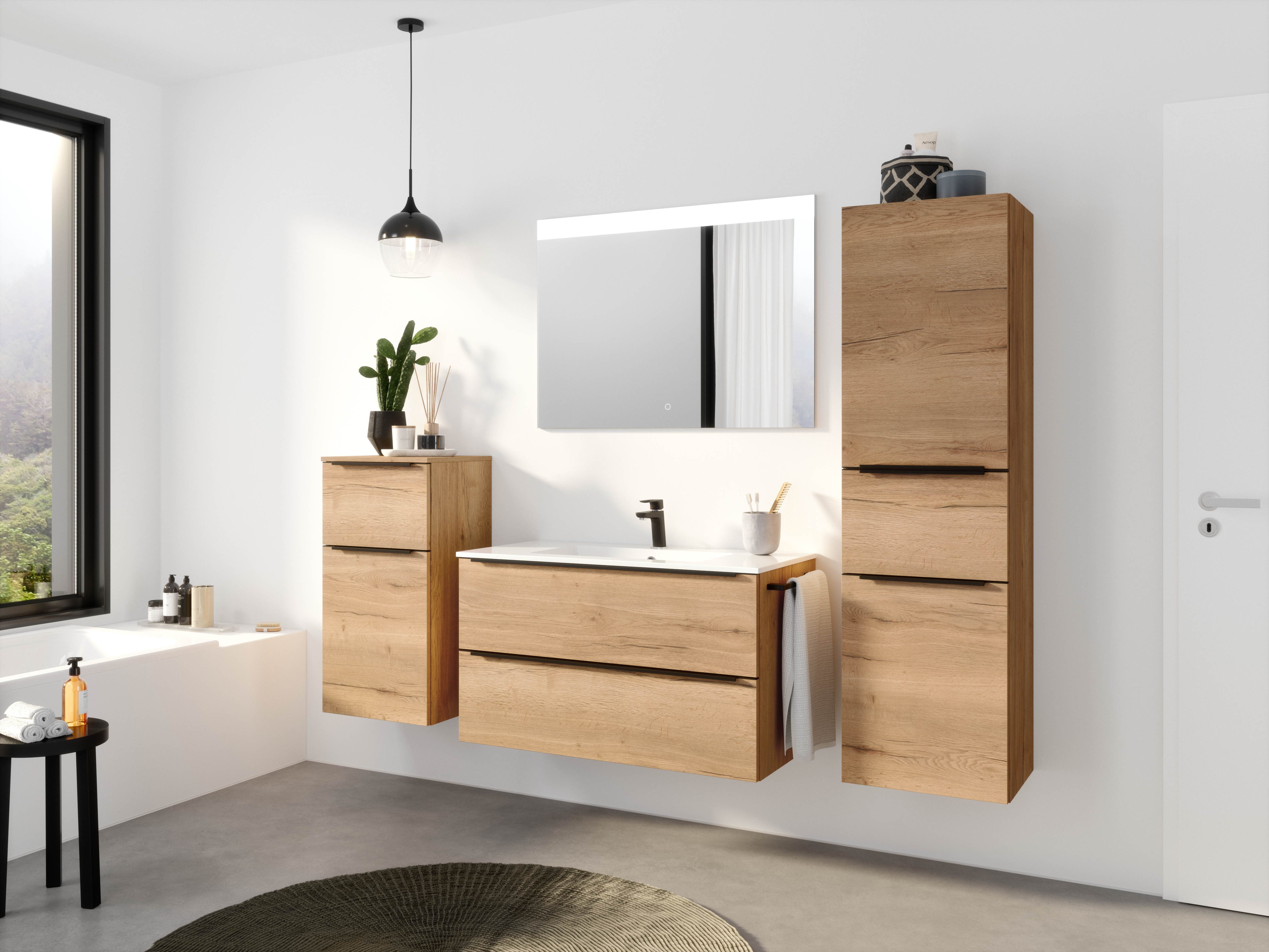 nobilia® Badmöbel-Set Levere, (4-St., vormontiert, mit günstig online kaufen