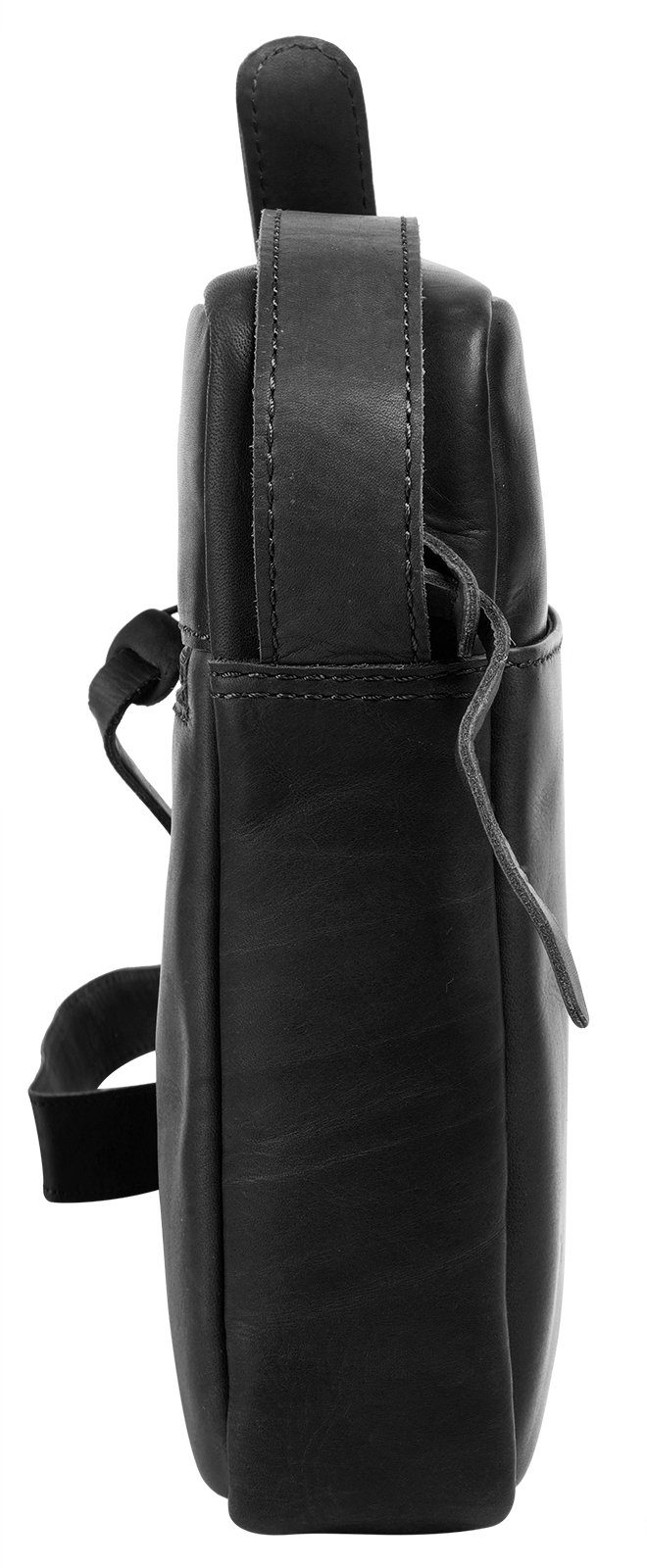 Klondike Umhängetasche, schwarz echt 1896 Leder