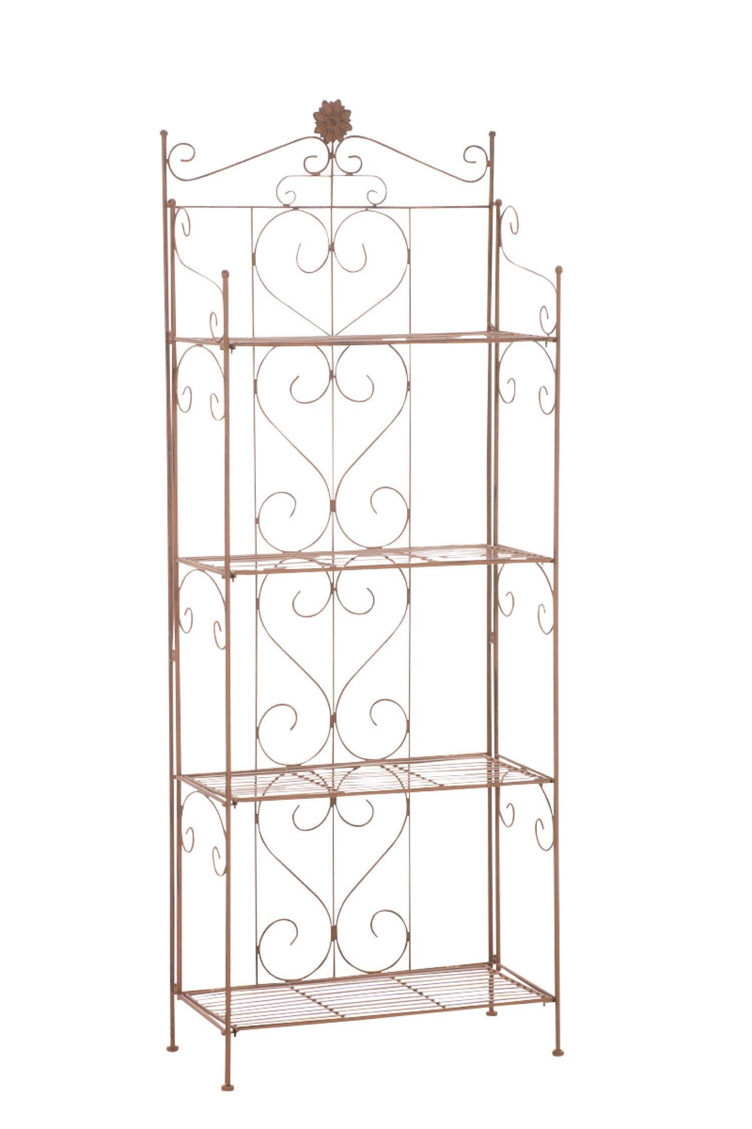 TPFGarden Standregal Lenna - Blumenständer - 4-stöckiges Pflanzenregal, Blumenregal - Pflanzengestell 1-tlg., Pflanzenständer mit den Maßen (HxB xT): 160 x 60 x 30 cm antik braun