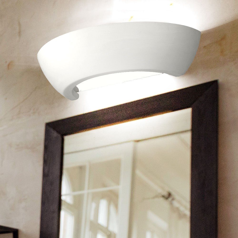 etc-shop Keramik Wandleuchte Lampe Warmweiß, Innen inklusive, Wandlampe LED weiß Wandleuchte, LED Leuchtmittel