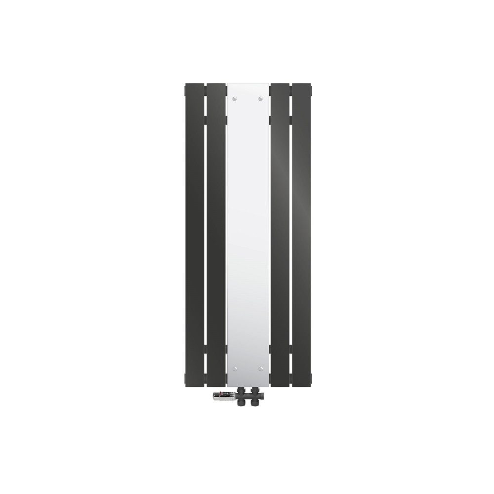 LuxeBath Badheizkörper Mirror Heizkörper Handtuchtrockner Badezimmer Heizung für Handtücher, Paneelheizkörper Handtuchwärmer mit Spiegel und Boden Thermostatventil