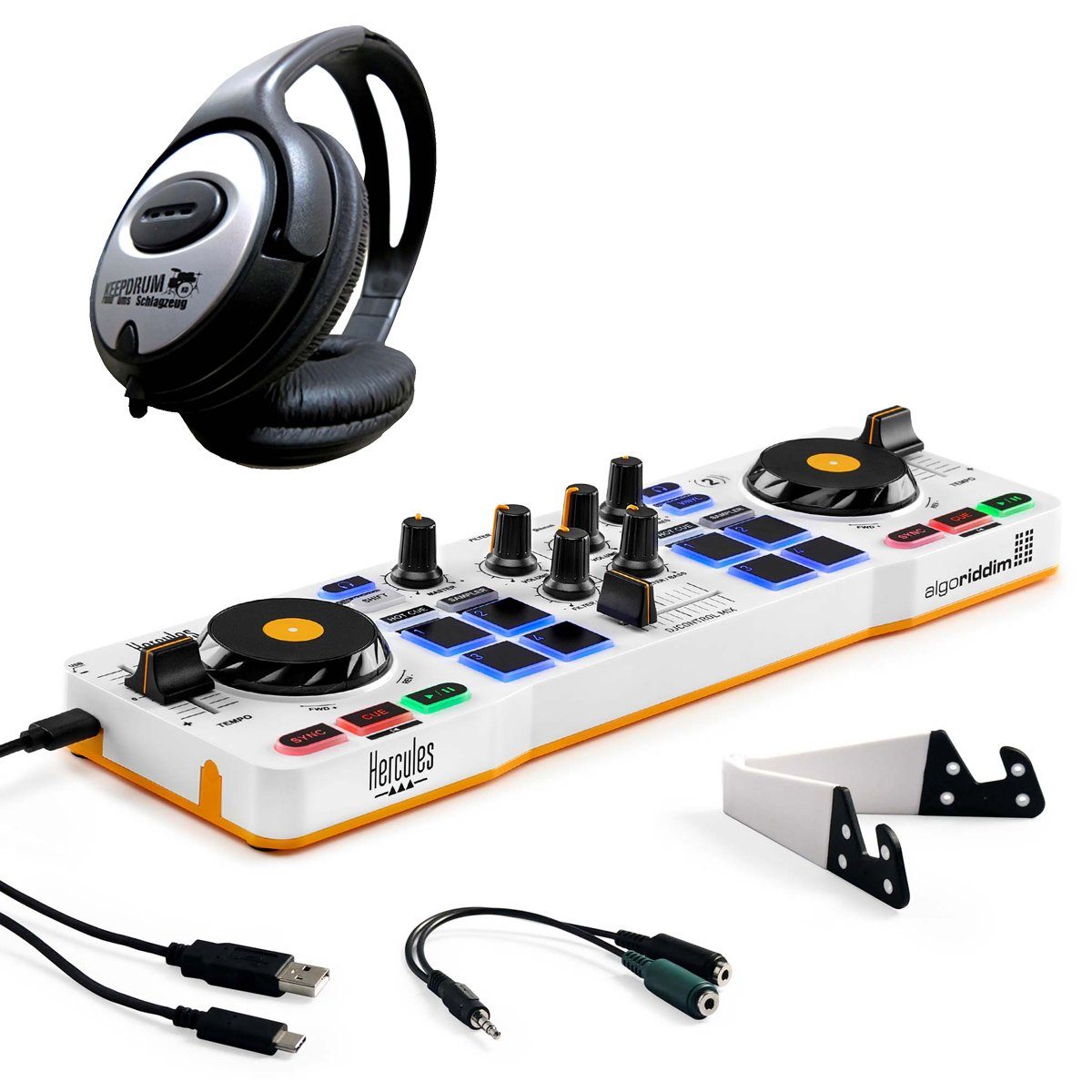 keepdrum Kopfhörer Hercules DJ Control Mix Controller für Smartphones 