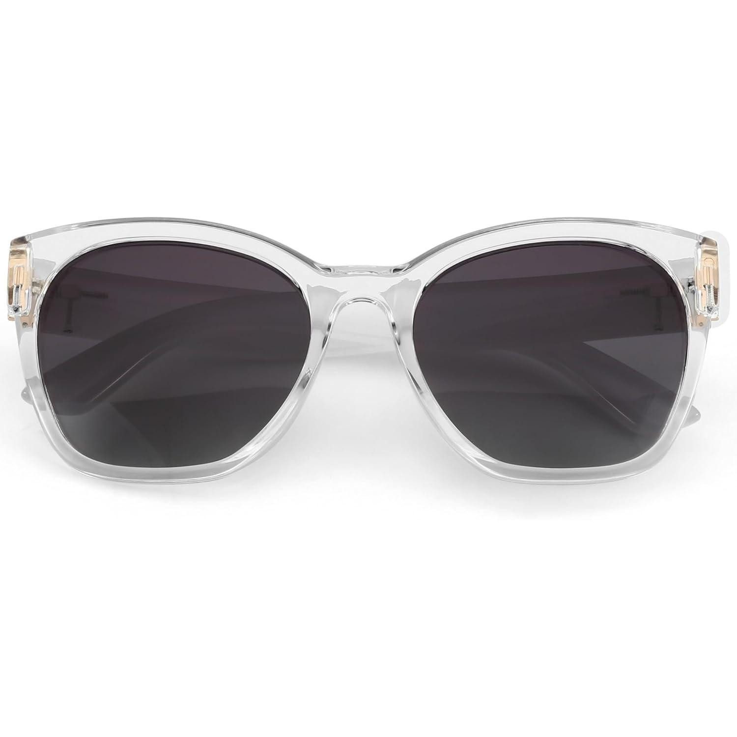LuxusKollektion Retrosonnenbrille Sonnenbrille Damen Cat Eye Crystal Rahmen Gradient Graue Linse