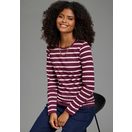 AJC Langarmshirt im casual Stil, mit Rundhalsausschnitt mit Blende, figurbetont