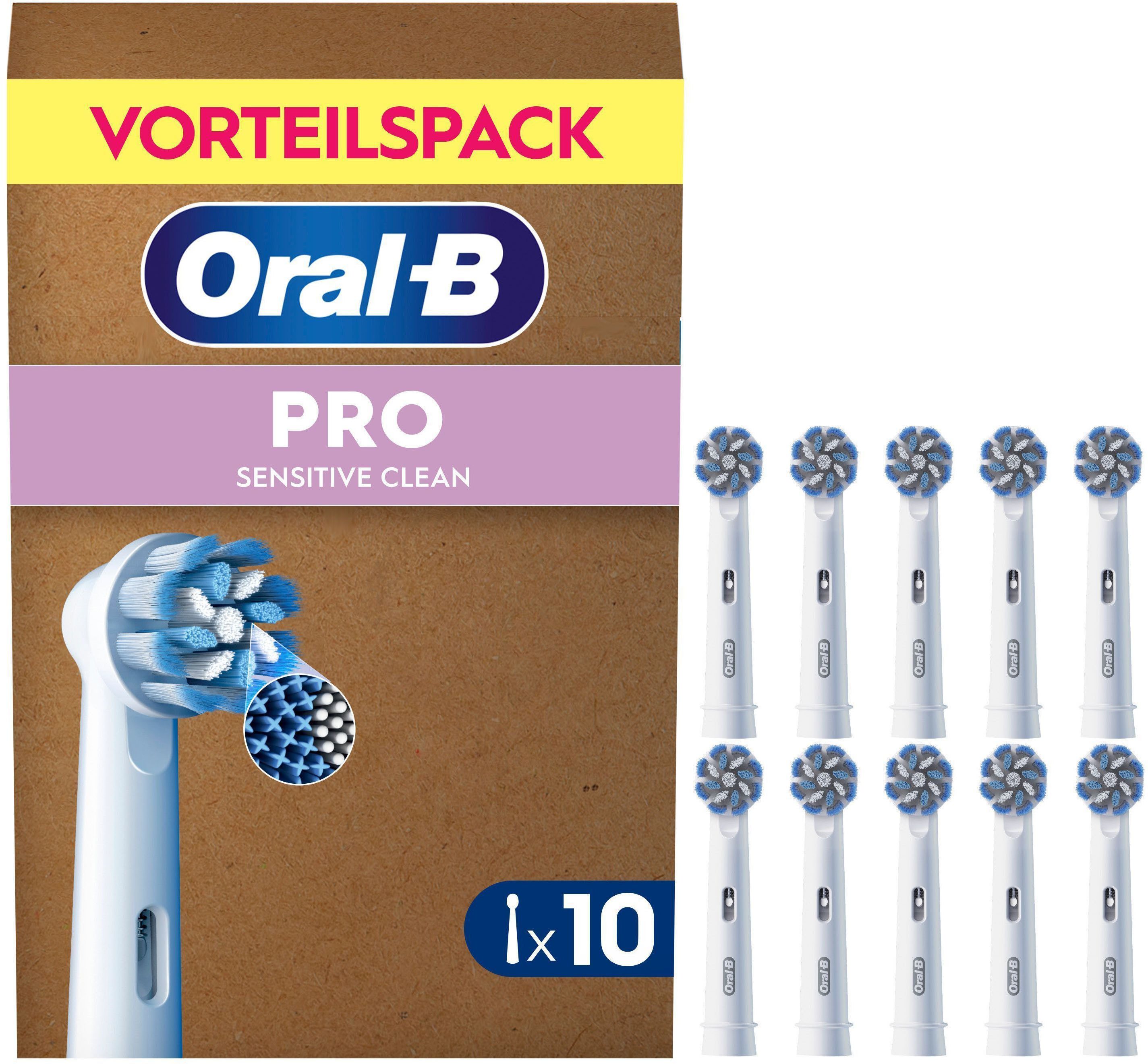 Oral-B Aufsteckbürsten Pro Sensitive Clean, X-förmige Borsten