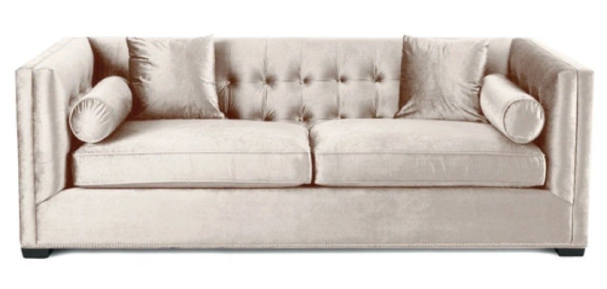 JVmoebel Chesterfield-Sofa Designer Beiger Chesterfield Dreisitzer Modernes stilvolles Design Neu, Made in Europe