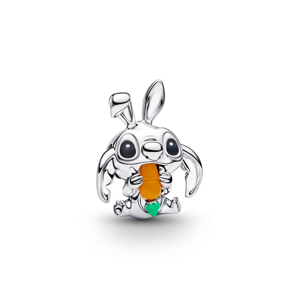 Pandora Charm-Einhänger PANDORA Disney Stitch Osterhase Slide-Charm, 925er Silber