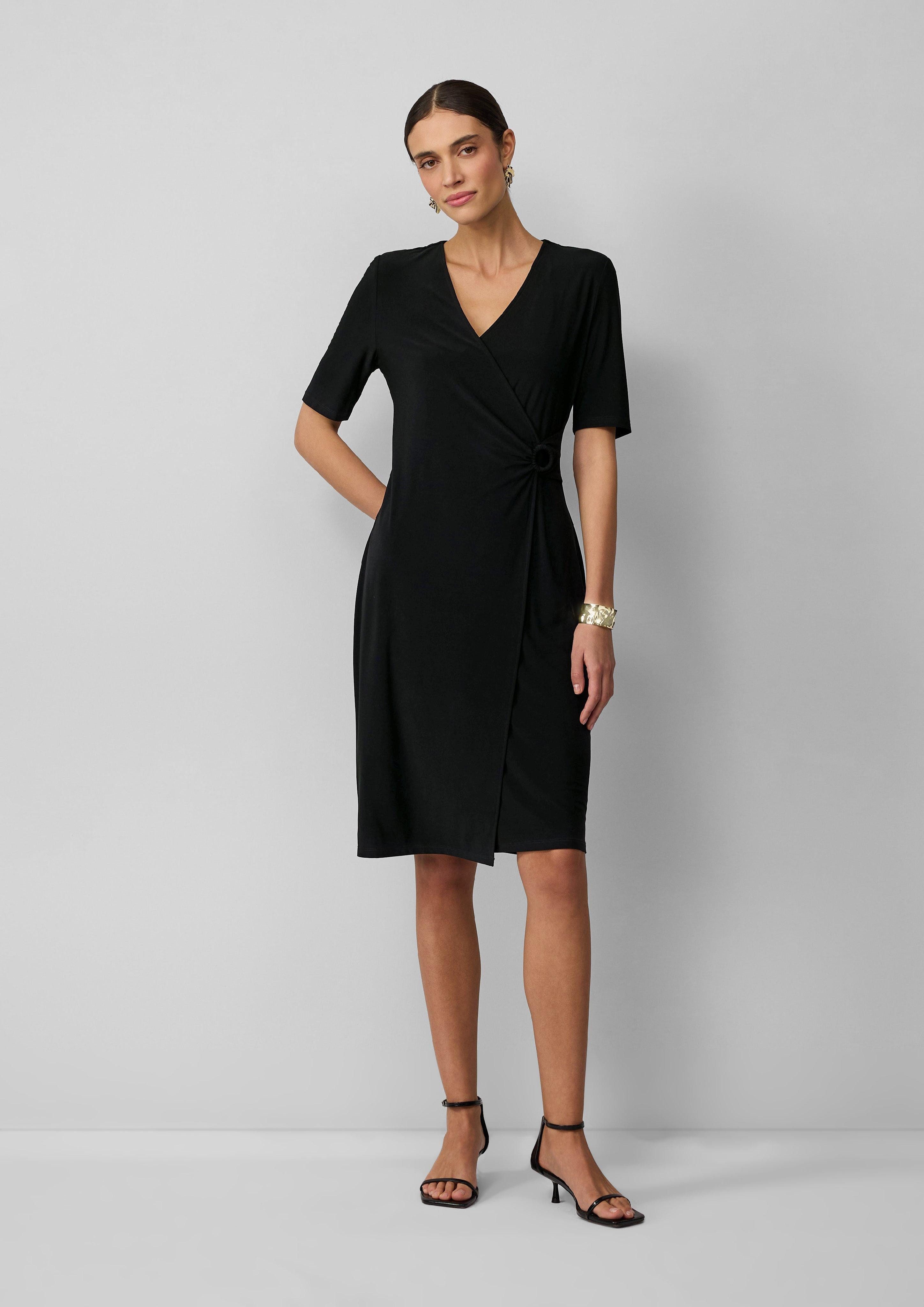 Minikleid Midikleid in Wickeloptik mit Ring-Detail