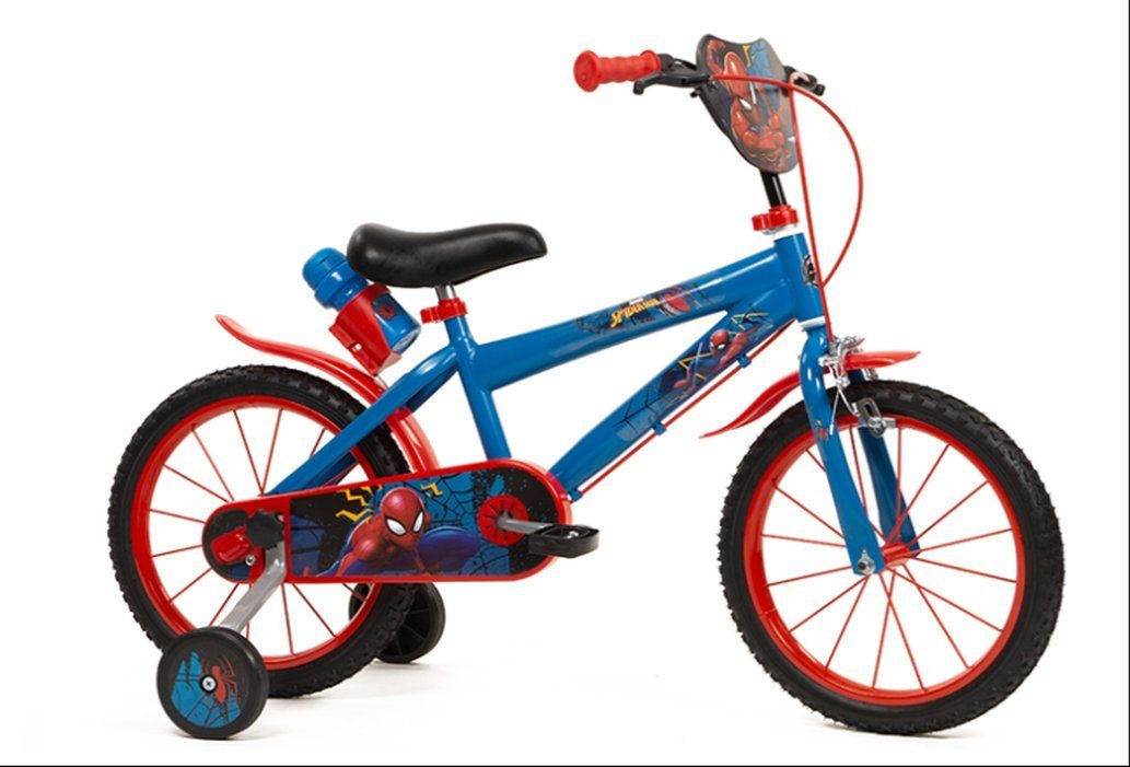 Huffy Kinderfahrrad 14 Zoll Kinder Fahrrad Rad Bike Disney Spiderman Marvel Huffy 24941, 1 Gang, Stützräder, Trinkflasche