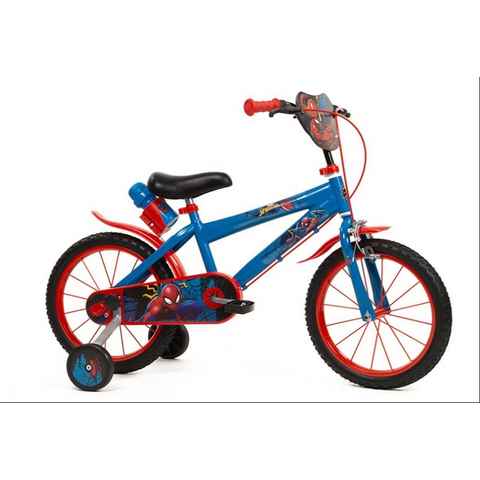 Huffy Kinderfahrrad 14 Zoll Kinder Fahrrad Rad Bike Disney Spiderman Marvel Huffy 24941, 1 Gang, Stützräder, Trinkflasche