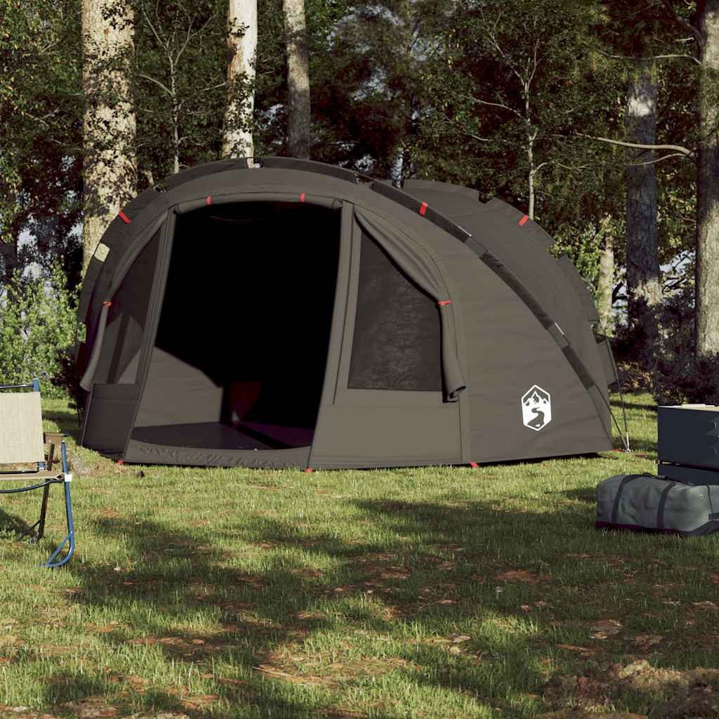 furnicato Angelzelt Campingzelt 298 x 236 x 152 cm Braun, Wetterfestes Outdoor-Zelt mit E-Anschluss und 4 Schlafplätzen
