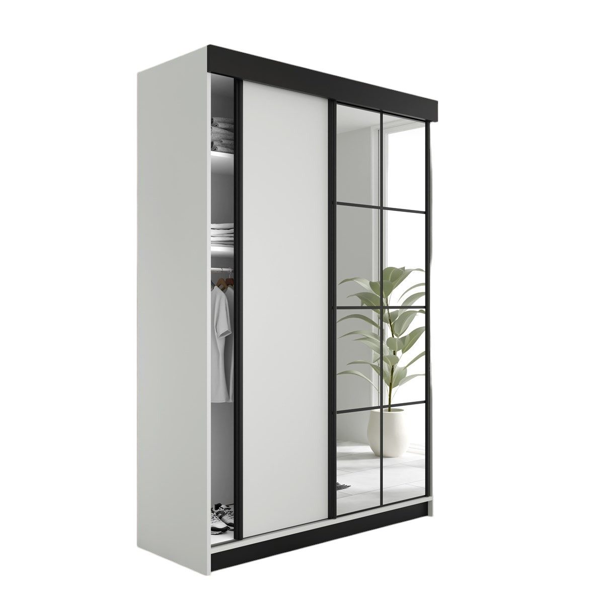 Compleo Schwebetürenschrank Kleiderschrank, 2-türig TULIA, Modern günstig online kaufen
