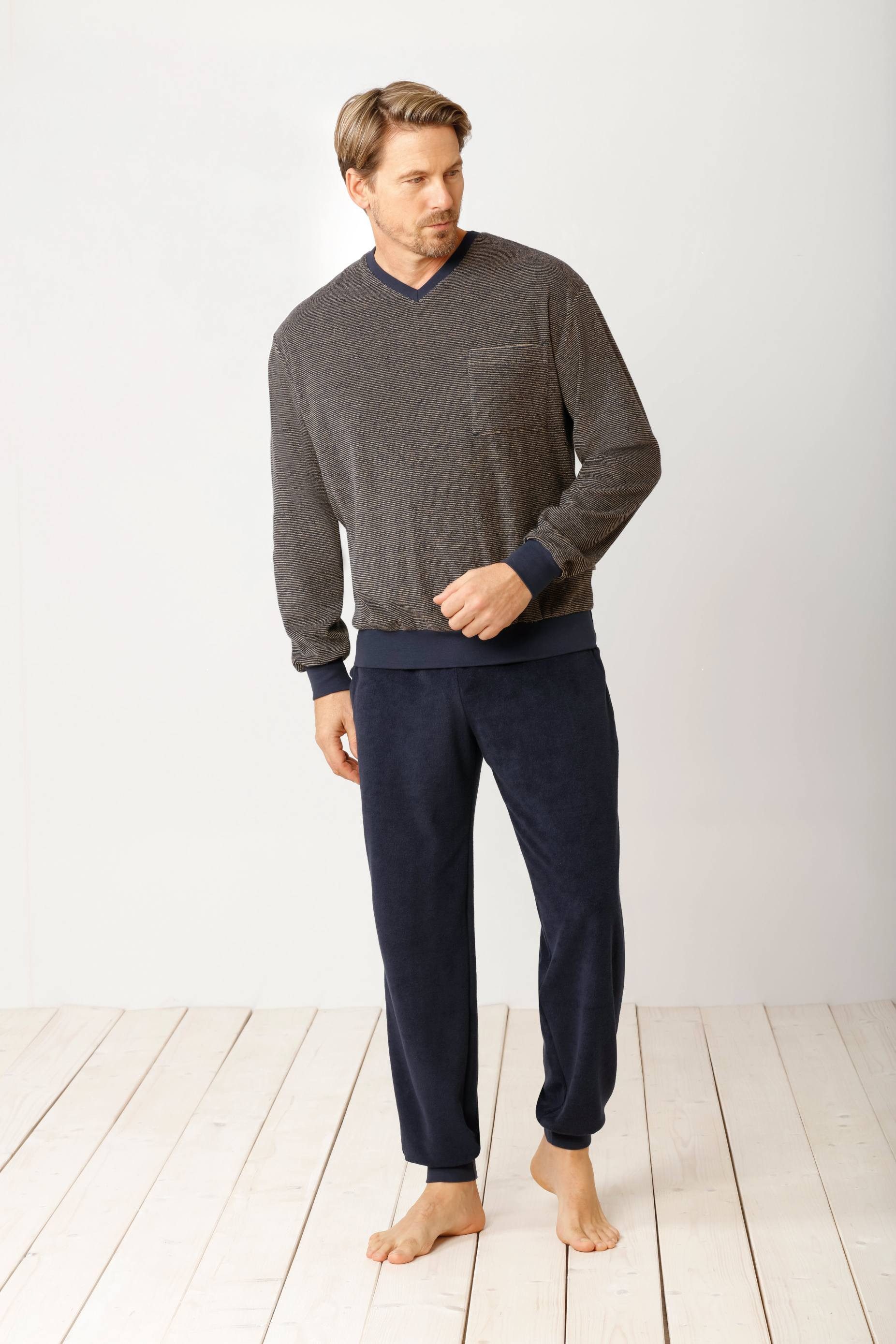 Hajo Schlafanzug Schlafanzug mit Bündchen, Frotte günstig online kaufen