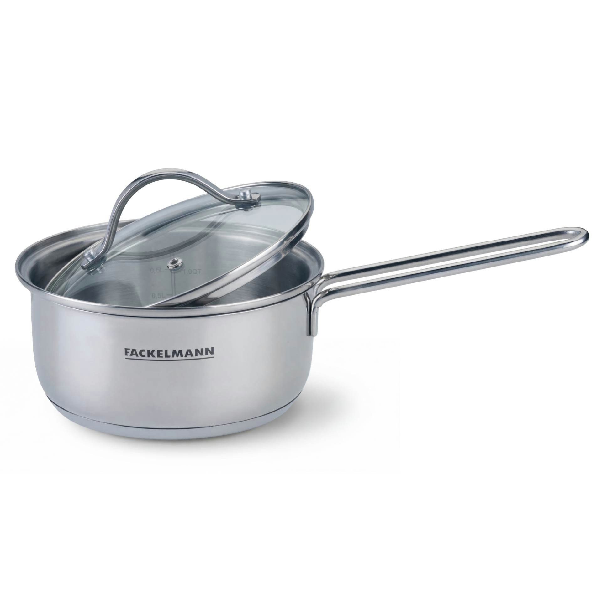 FACKELMANN Kochtopf Edelstahl-Stieltopf, Kochtopf, Saucepan, Suppentopf, Schmortopf