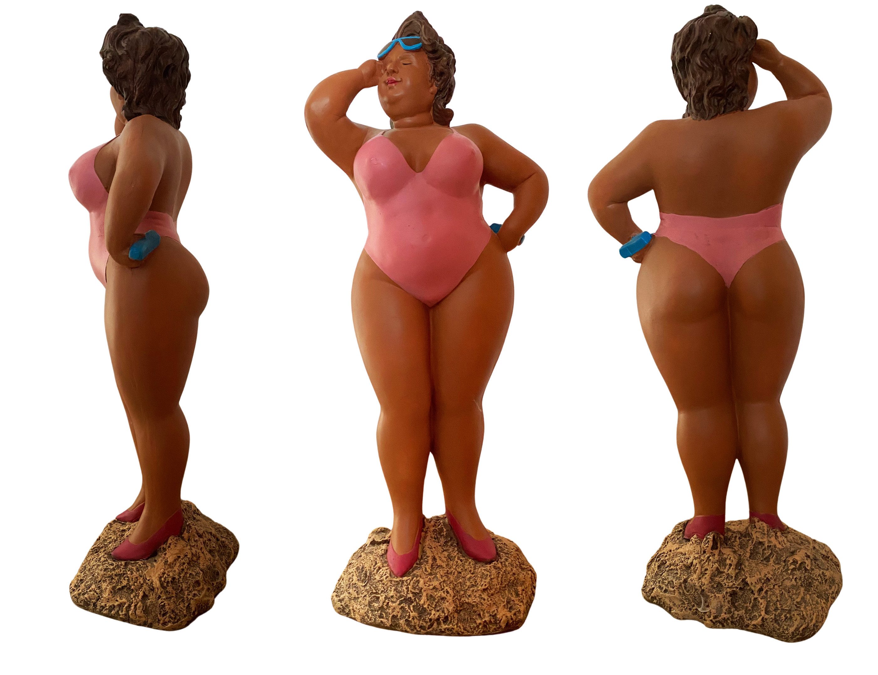 Dekofigur XXL Deko Figur "Beach Lady" pink stehend Dame Sexy 66563