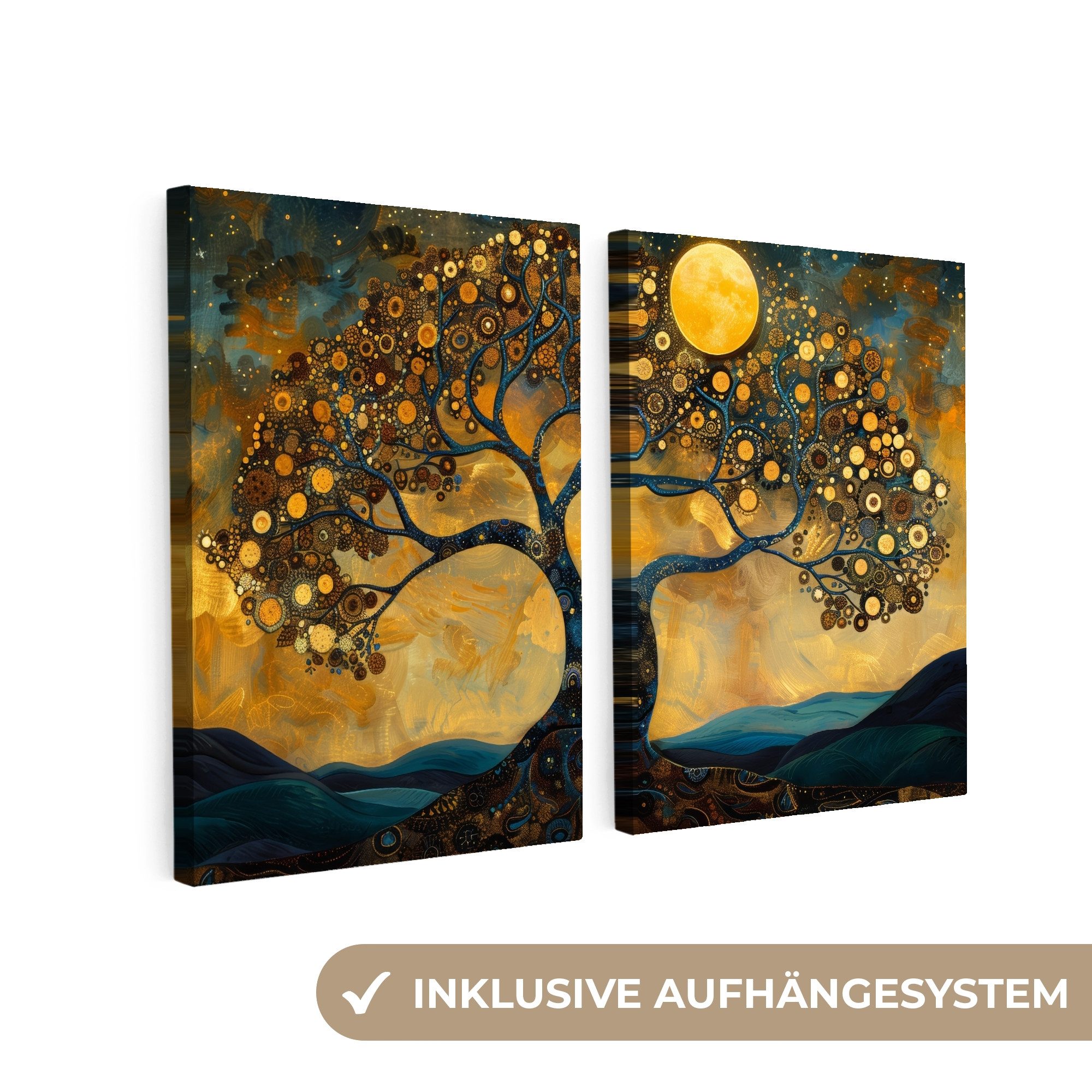 MuchoWow Leinwandbild Baum - Gelb - günstig online kaufen
