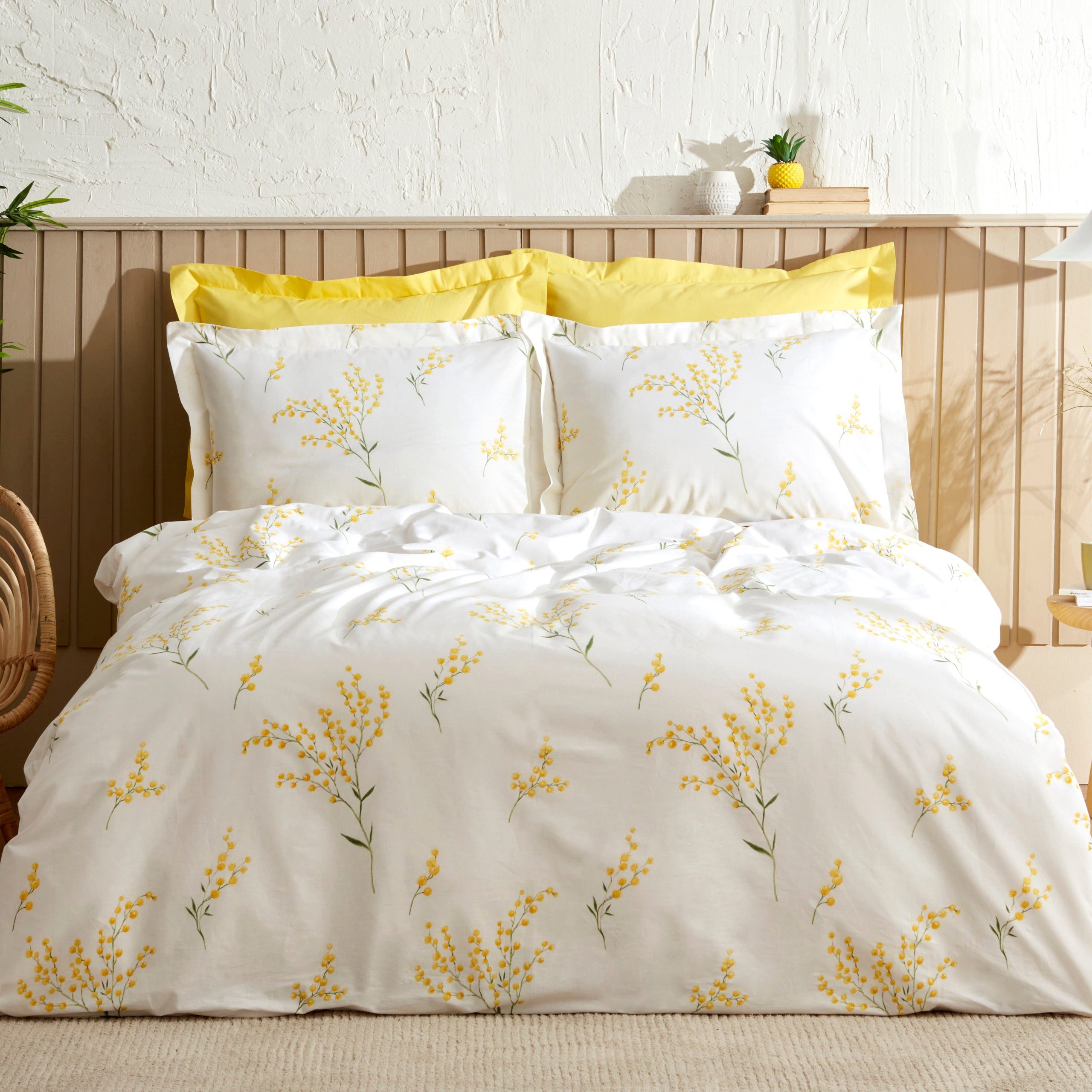Karaca Bettwäsche Karaca Loretta 100% Baumwolle Doppelbett Bettwäsche Set, Gelb