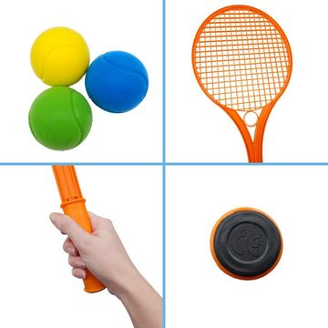 alldoro Tennisschläger 63109, Softball-Tennis für Kinder, 2 orange Schläger + 3 Softbälle