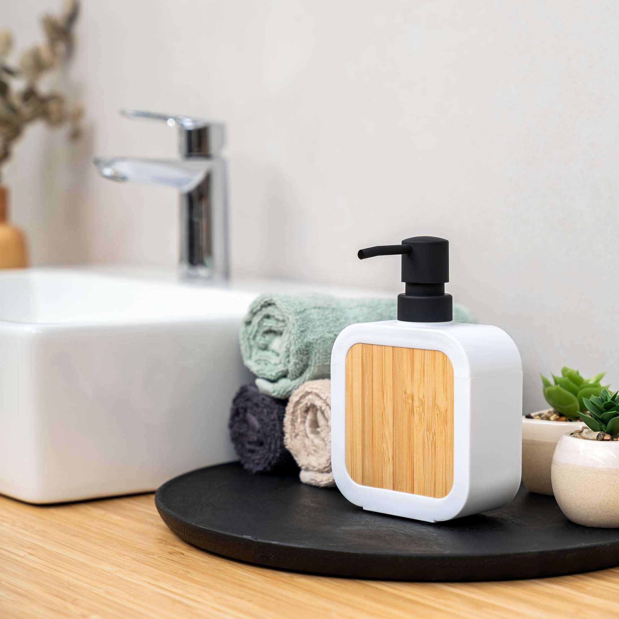 eluno Seifenspender für 300 ml Flüssigseife, mit Bambus und Kratzschutz günstig online kaufen