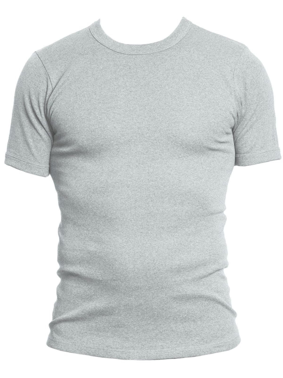 KUMPF Unterziehshirt 2er Sparpack Herren blau-melange 2-St) Workerwear hohe T-Shirt kiesel-melange Markenqualität (Spar-Set