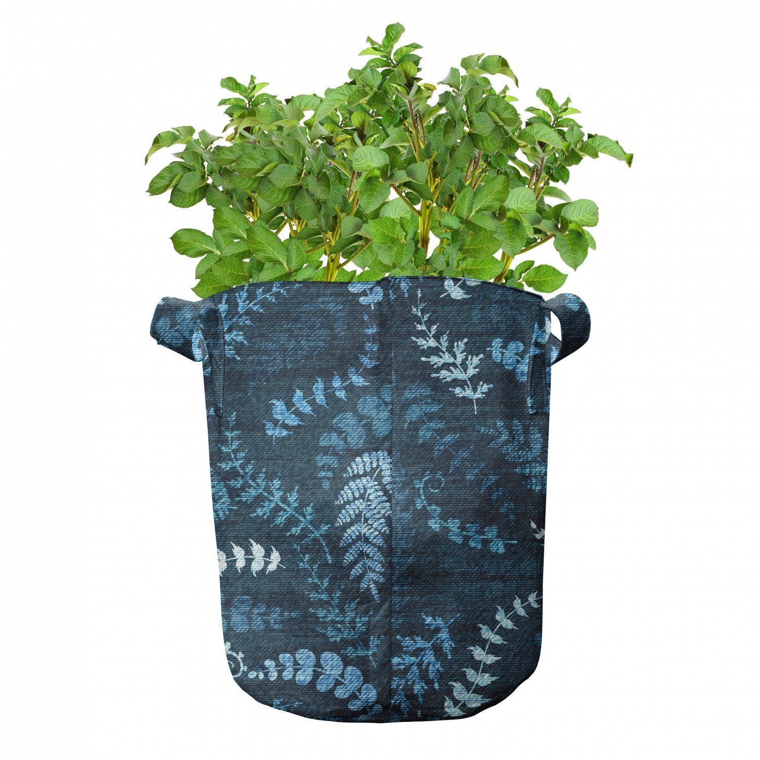 hochleistungsfähig Ast für Stofftöpfe Blumenstrudel Pflanzkübel Blau Blätter mit Abakuhaus Pflanzen, Griffen