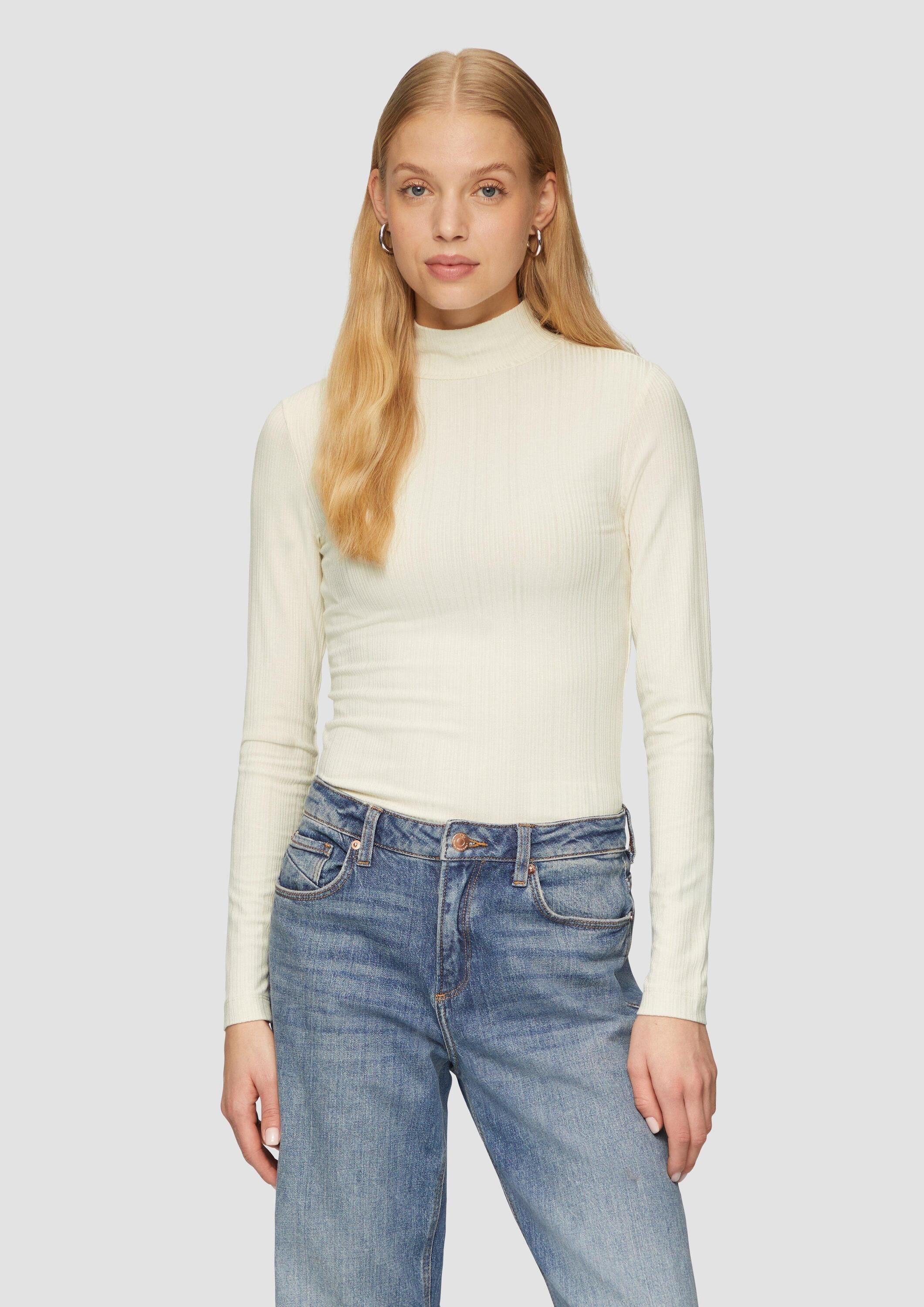 QS Langarmshirt T-Shirt Rippshirt im Slim günstig online kaufen