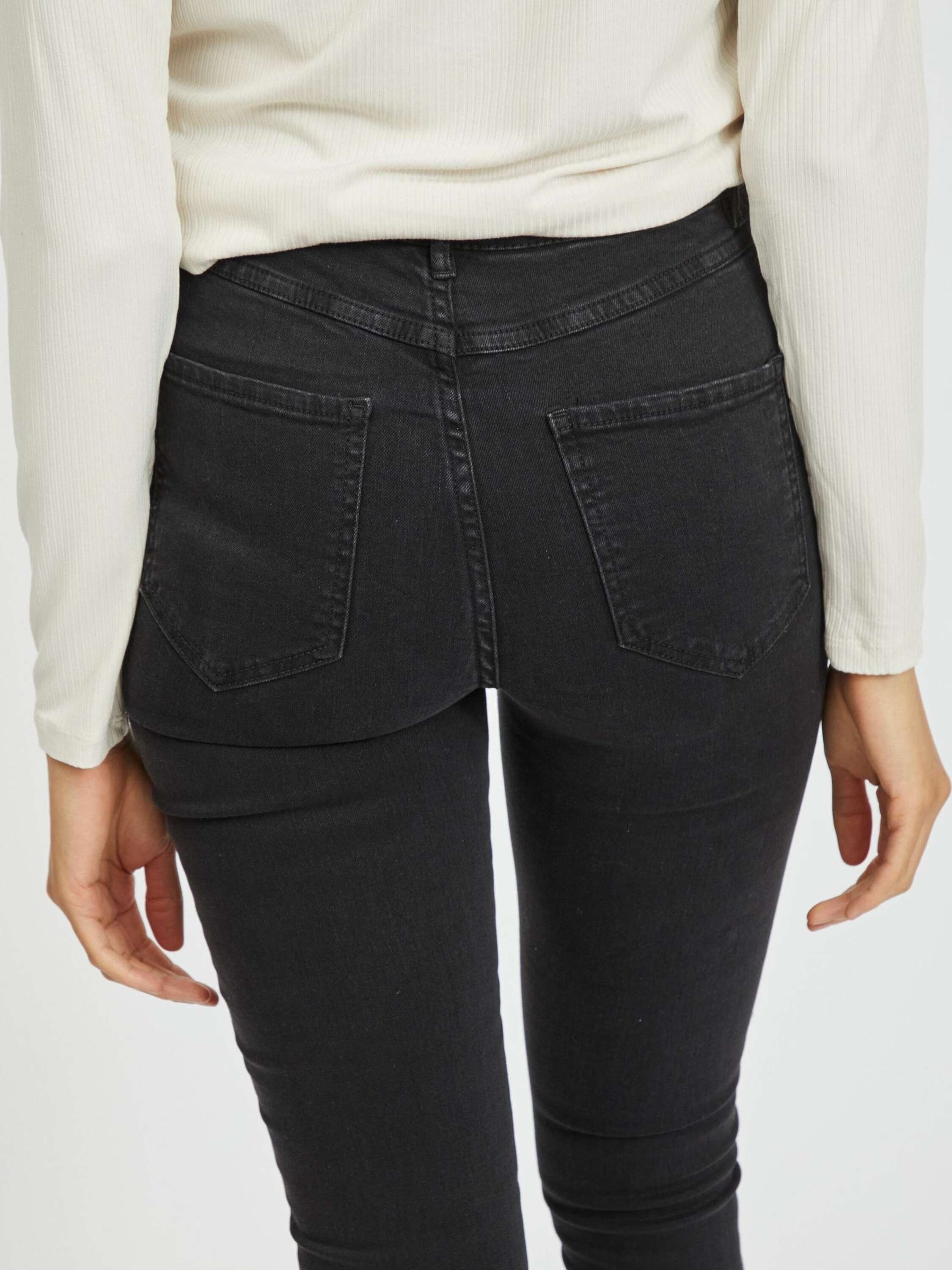 Vila High-waist-Jeans (1-tlg) Plain/ohne Ekko Details